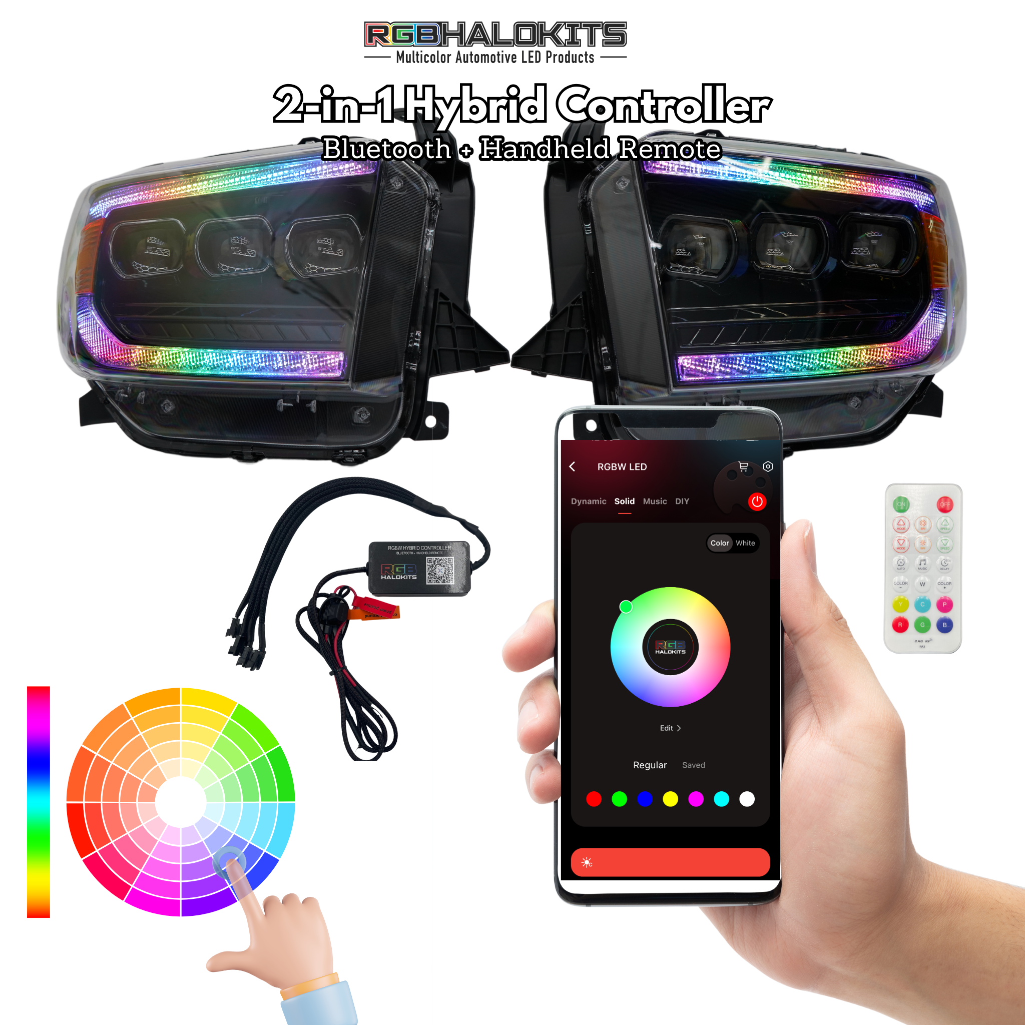 Toyota Tundra: Multicolor Flow Series Headlights (2014-2021) | XB Morimoto – Custom Multicolor LED Lighting by RGB Halo Kits