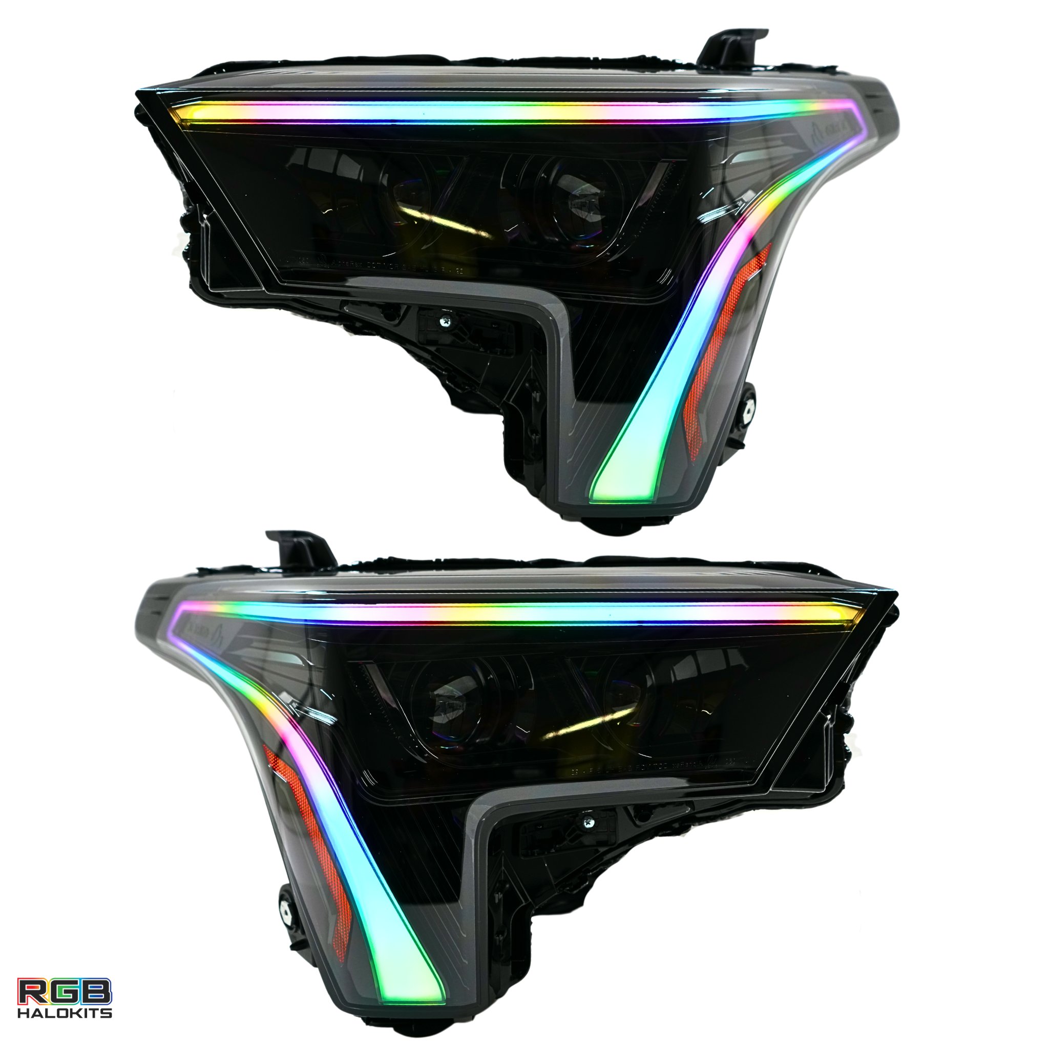 Toyota Tundra/Sequoia: Multicolor Flow Series Alphablack Headlights (2022-2025) | Alpharex – Custom Multicolor LED Lighting by RGB Halo Kits