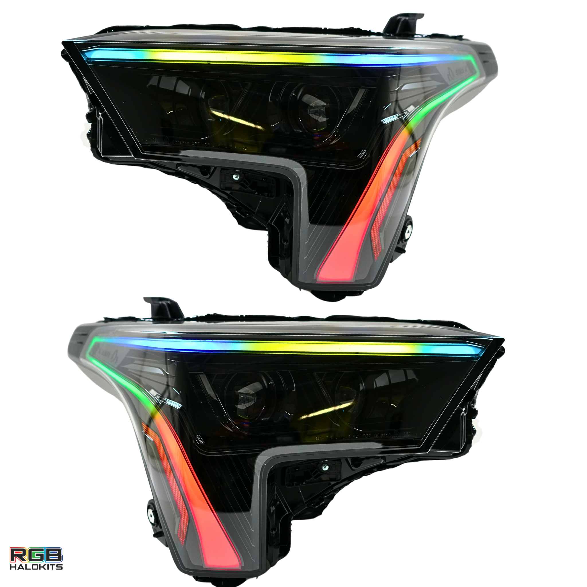 Toyota Tundra/Sequoia: Multicolor Flow Series Alphablack Headlights (2022-2025) | Alpharex – Custom Multicolor LED Lighting by RGB Halo Kits