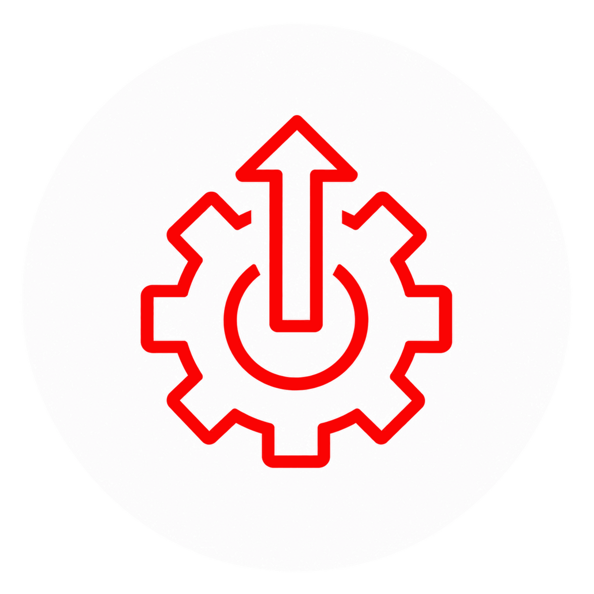 Vehicle upgrade gear and arrow icon
