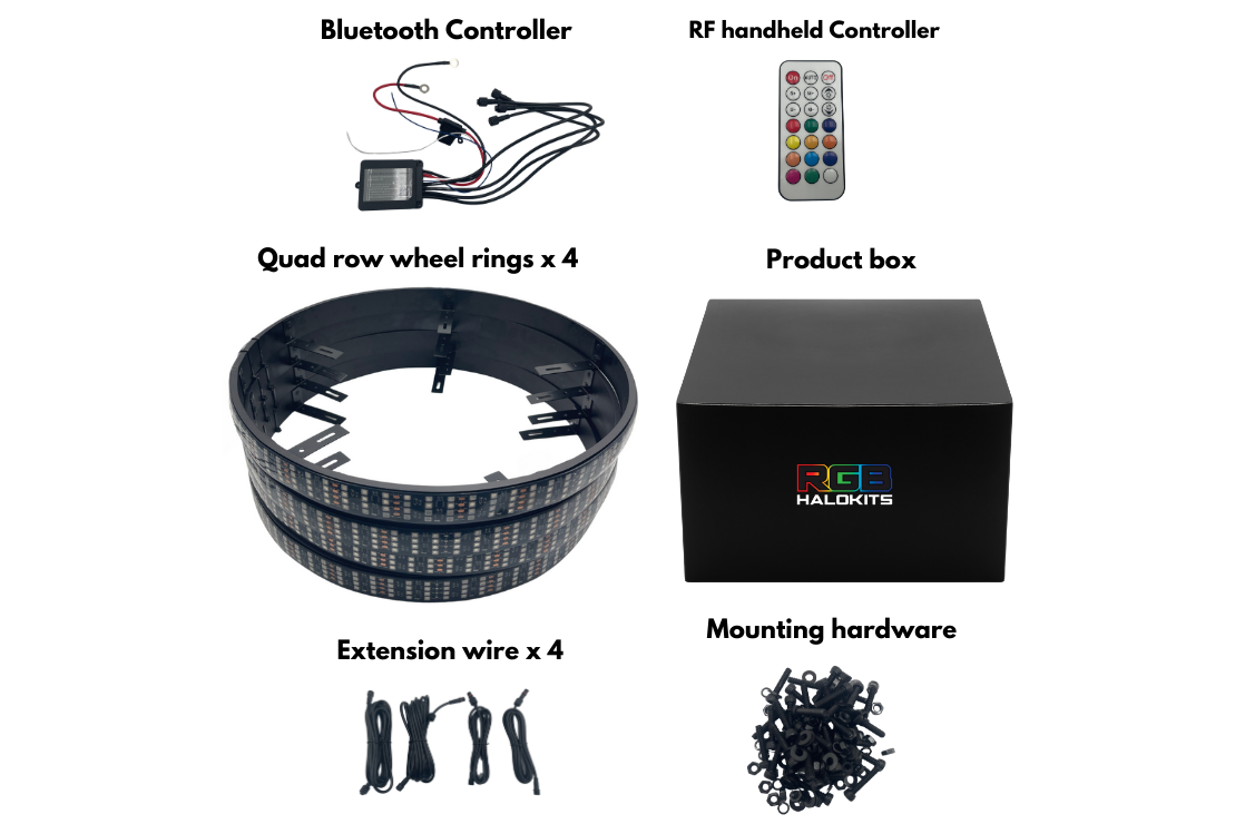 Pro Quad Row LED Wheel Ring Kit : Flow/ Color Chasing