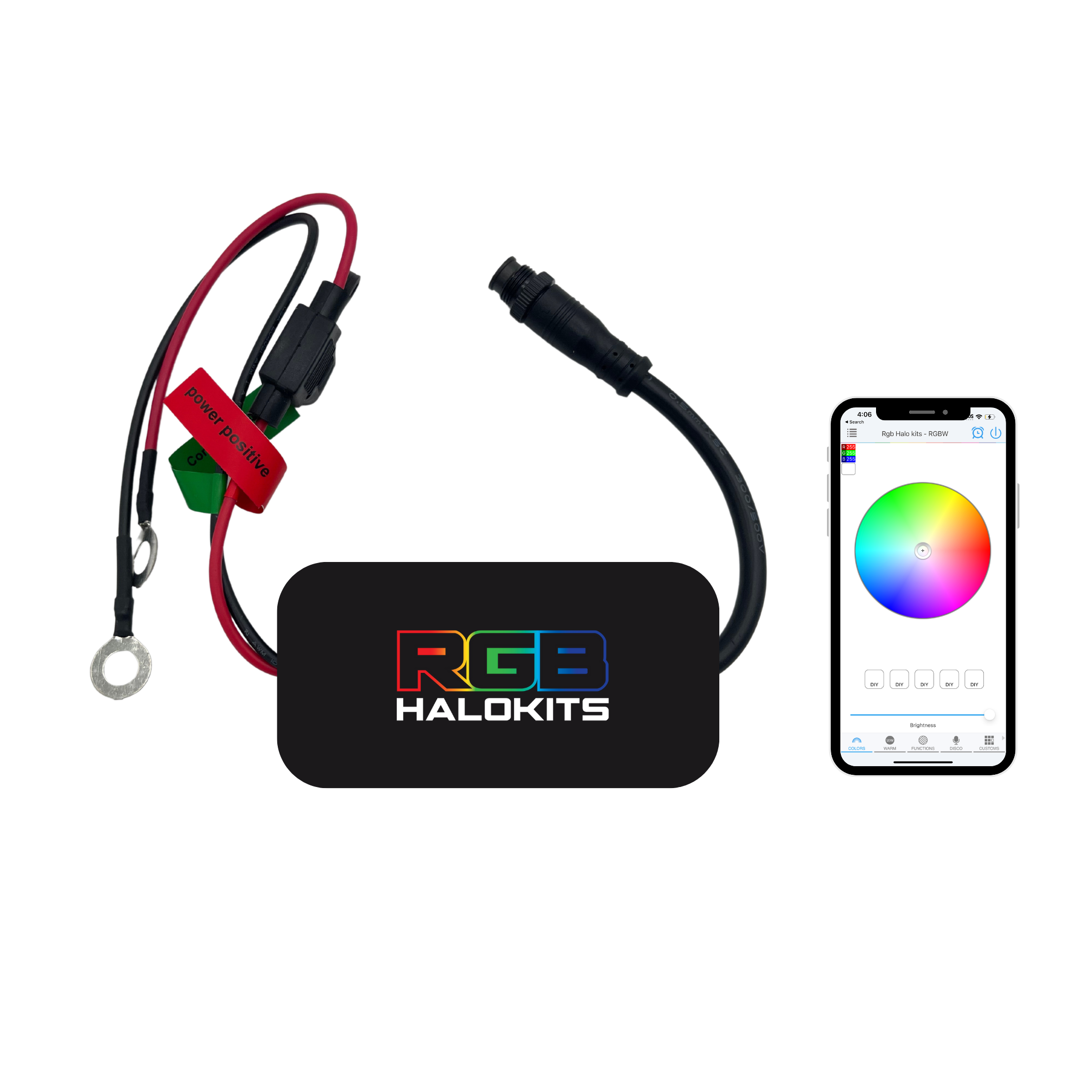 RGBW Bluetooth Controller - RGB Halo Kits Multicolor Flow Series Color Chasing RGBWA LED headlight kit Colorshift Oracle Lighting Trendz OneUpLighting Morimoto theretrofitsource AutoLEDTech Diode Dynamics