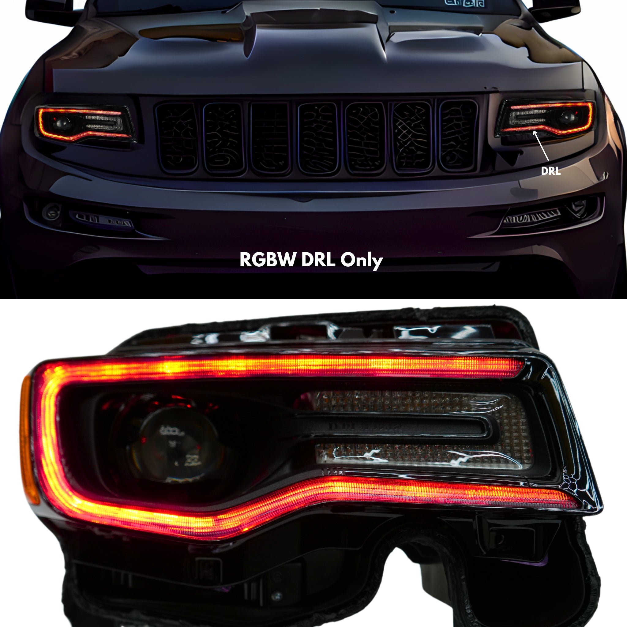 Jeep Grand Cherokee Multicolor DRL Boards (2014-2021) – Custom Multicolor LED Lighting by RGB Halo Kits