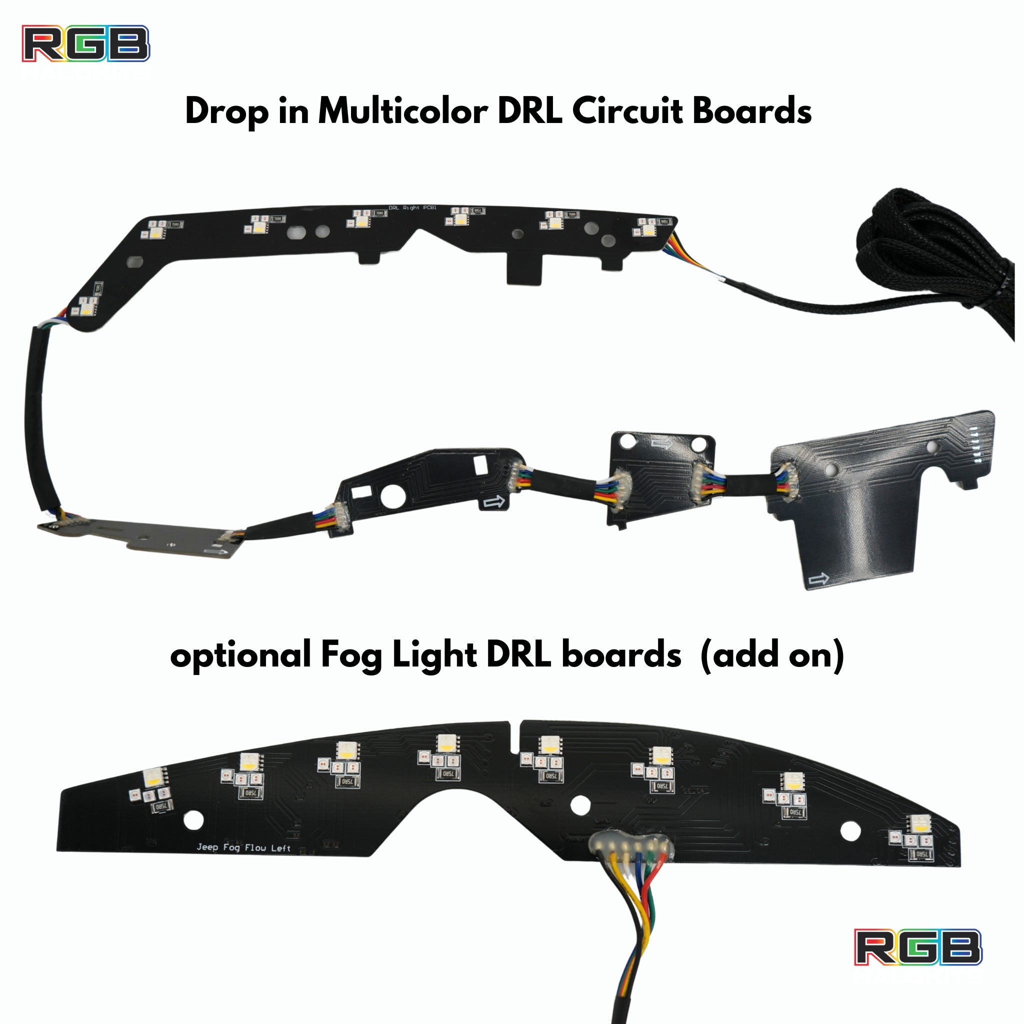 Jeep Grand Cherokee Multicolor DRL Boards (2014-2021) – Custom Multicolor LED Lighting by RGB Halo Kits