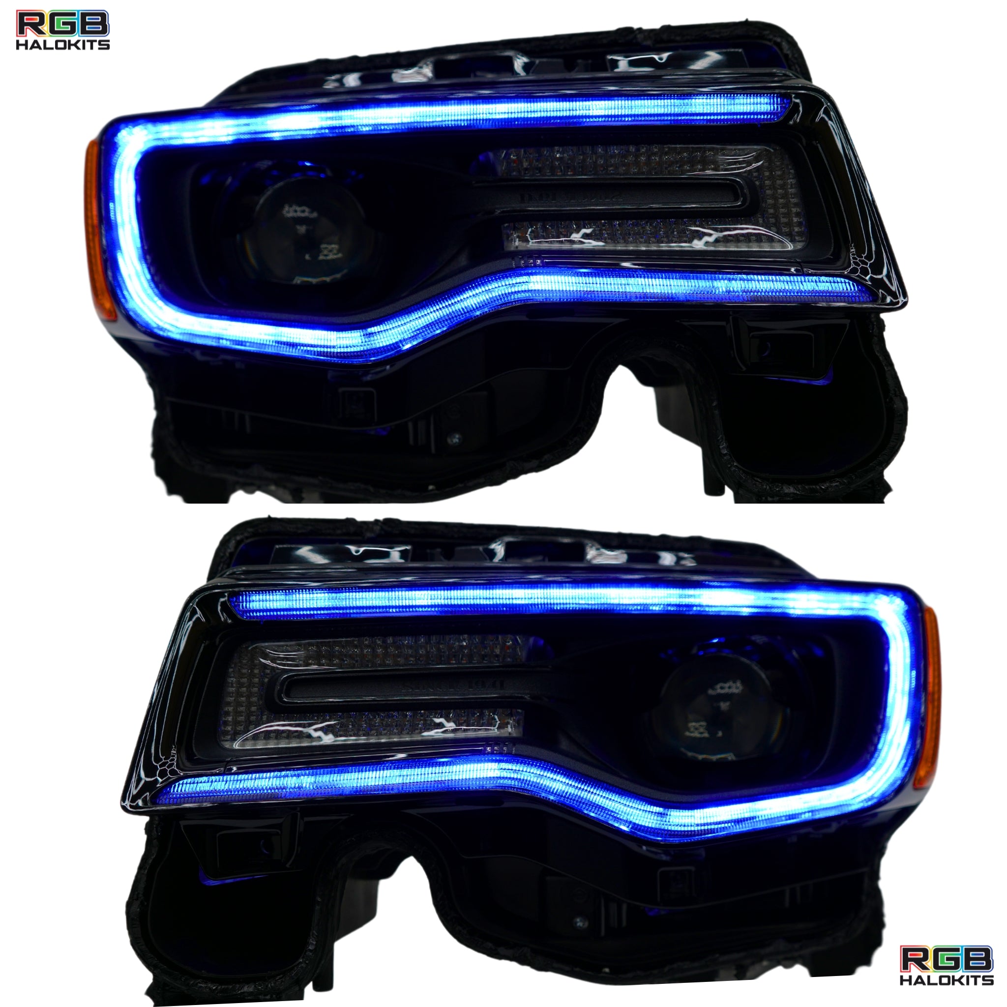 Jeep Grand Cherokee: Multicolor Flow Series Headlights (2014-2021) – Custom Multicolor LED Lighting by RGB Halo Kits