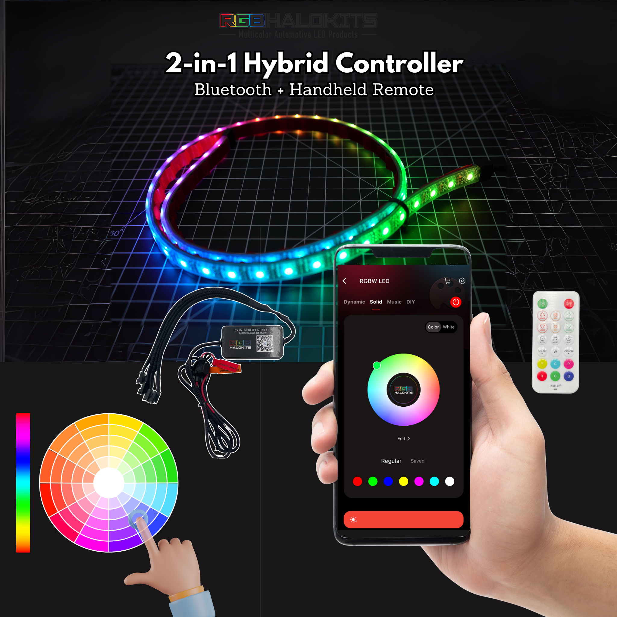 100% Waterproof Flexible LED Strip | IP68 – Custom Multicolor LED Lighting by RGB Halo Kits