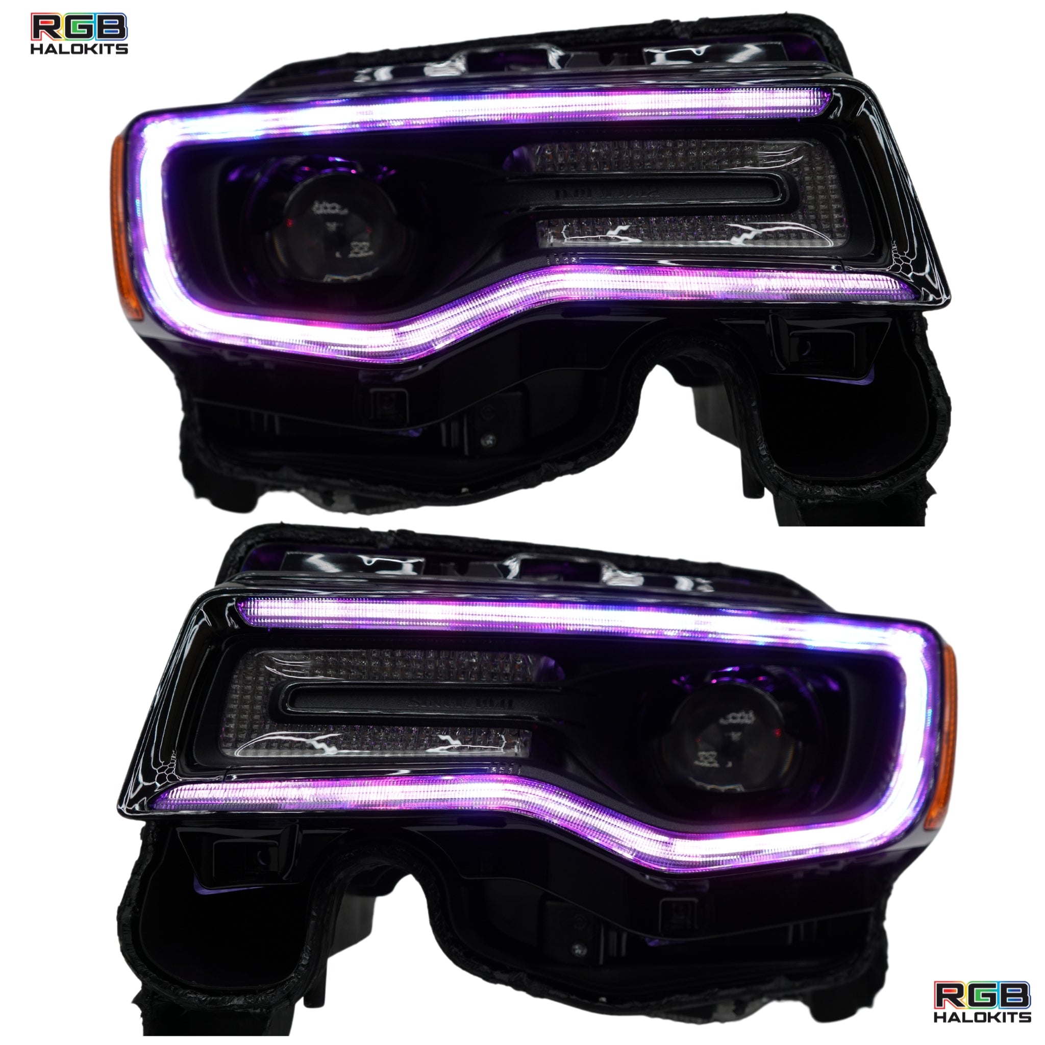 Jeep Grand Cherokee: Multicolor Flow Series Headlights (2014-2021) – Custom Multicolor LED Lighting by RGB Halo Kits