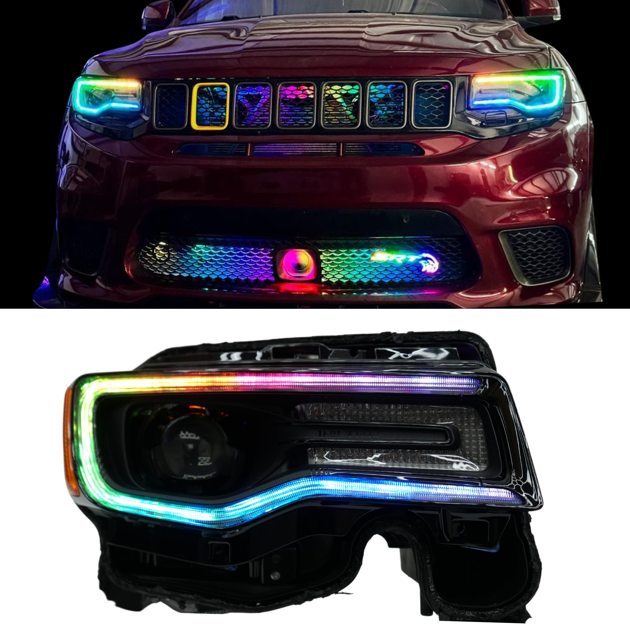 Jeep Grand Cherokee Multicolor DRL Boards (2014-2021) – Custom Multicolor LED Lighting by RGB Halo Kits