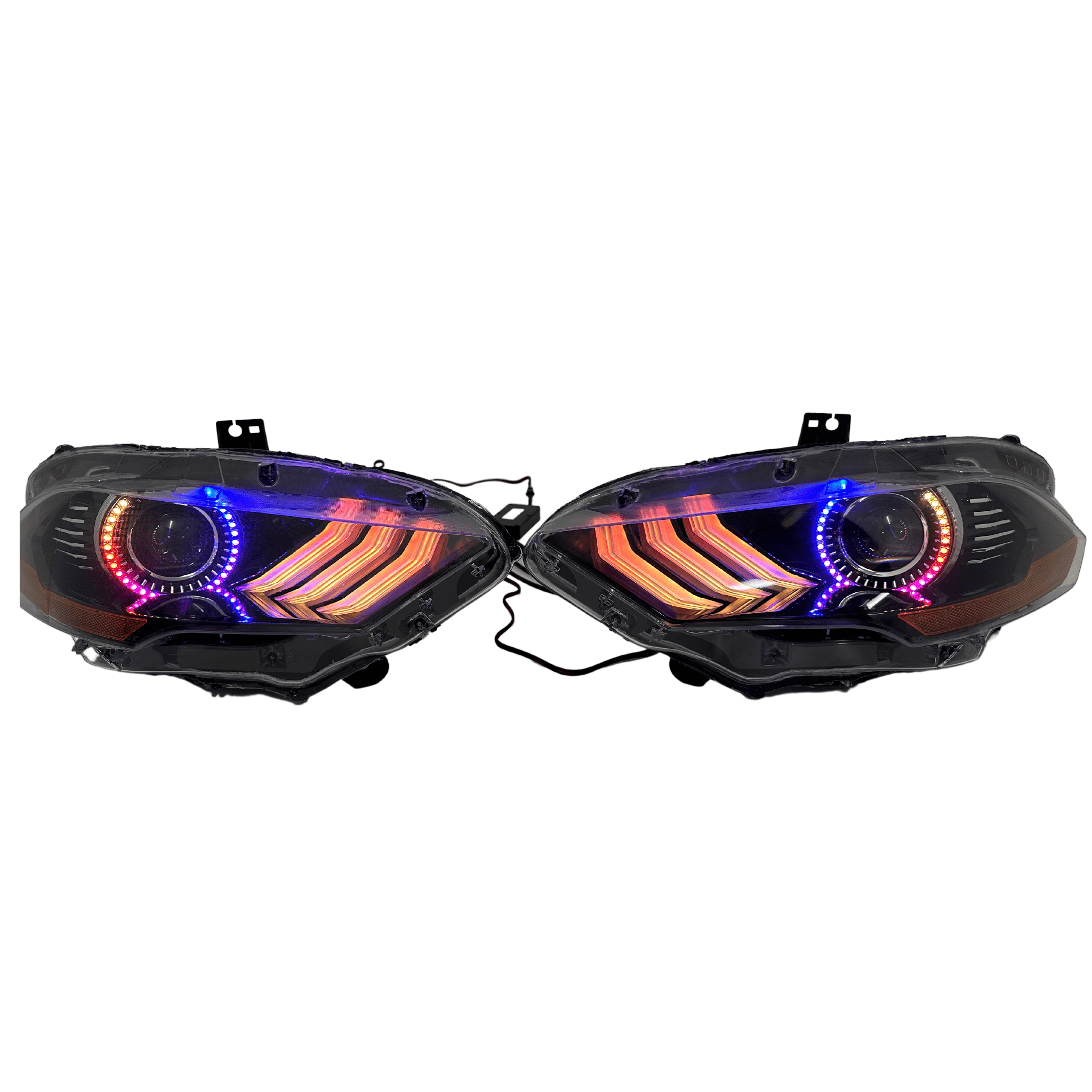 Ford Mustang: Multicolor Flow Series Headlights (2018-2023) – Custom Multicolor LED Lighting by RGB Halo Kits