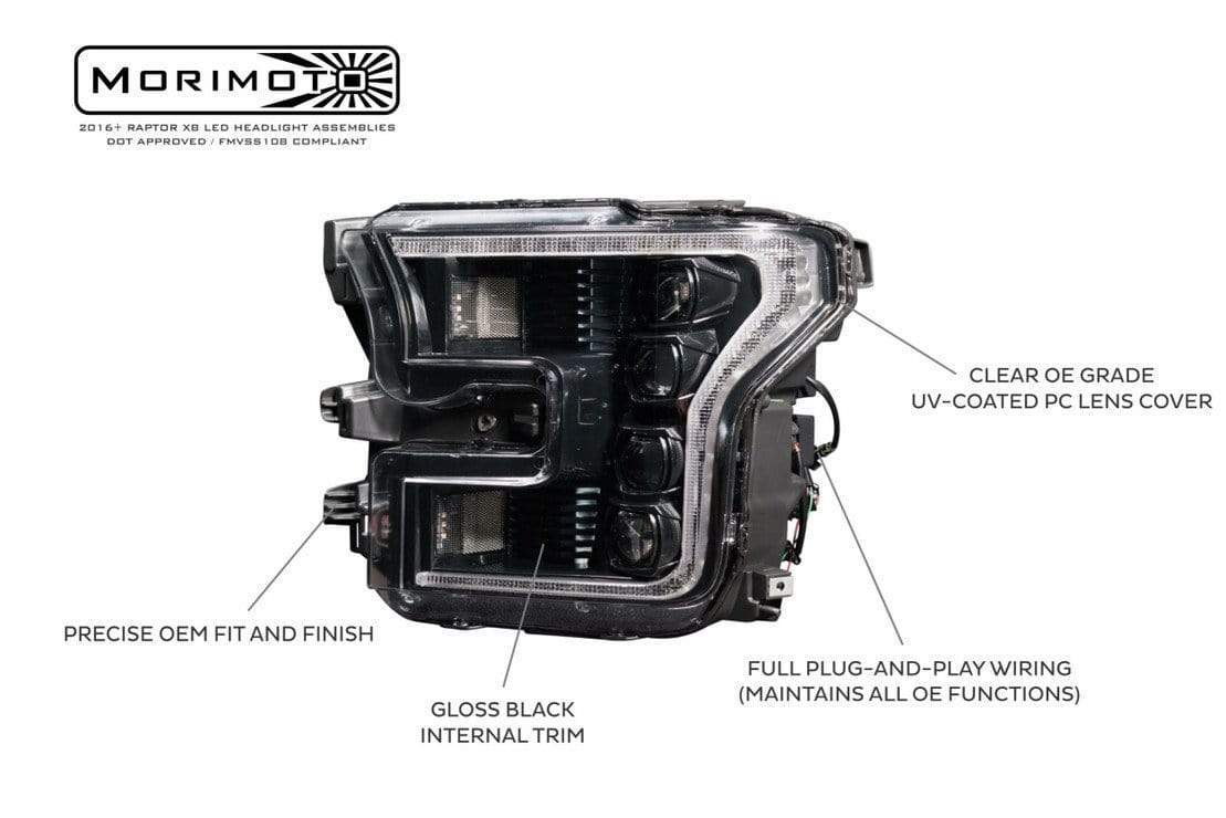 Ford Raptor: LED Headlights (2016 - 2021) | XB – Custom Multicolor LED Lighting by RGB Halo Kits