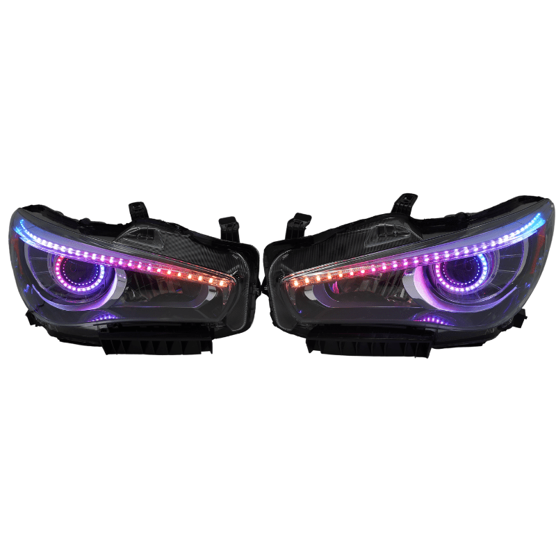 Infiniti Q50: Multicolor Headlights (2014-2024) - Non-AFS Models Only β Custom Multicolor LED Lighting by RGB Halo Kits