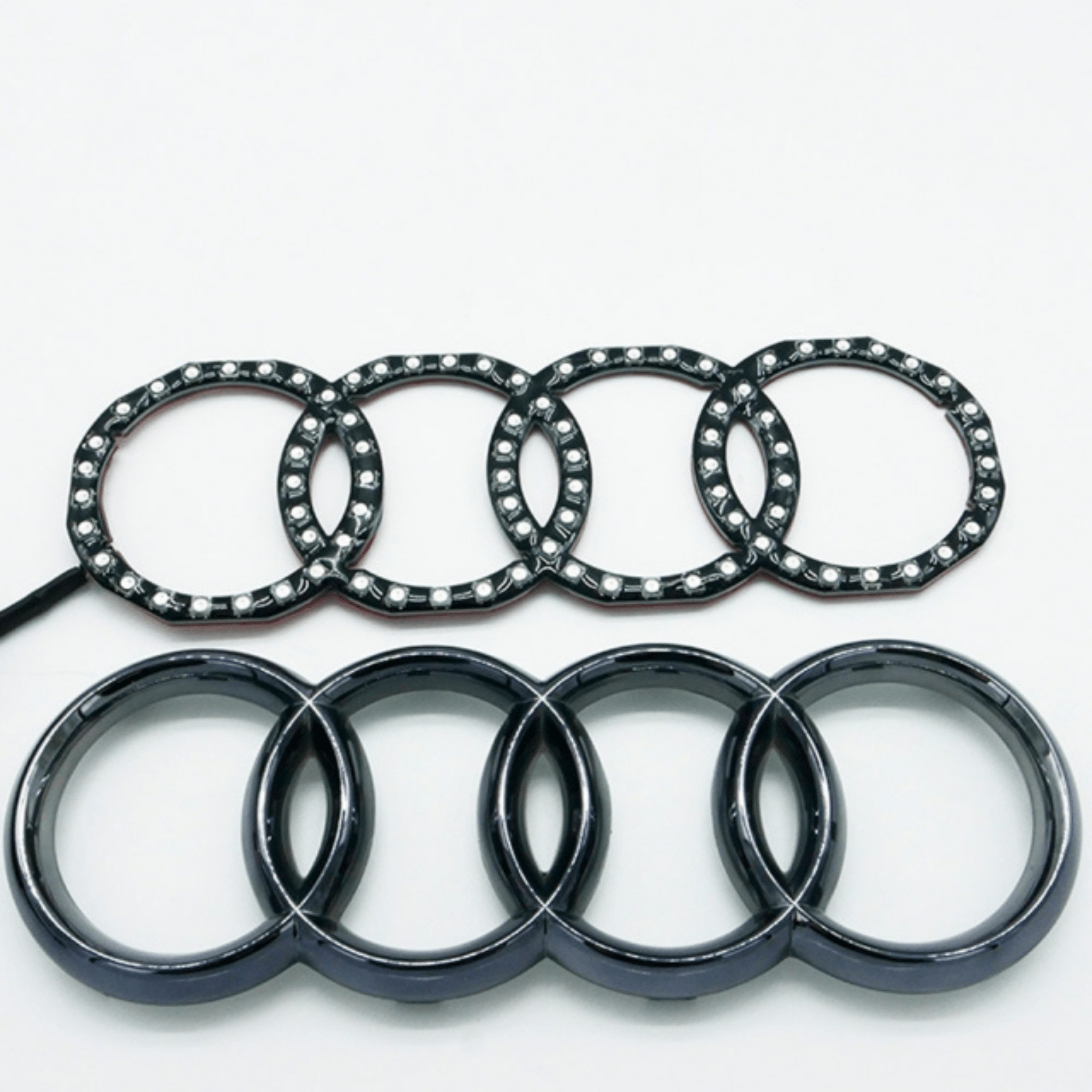 2010-2023 Audi Multicolor Illuminated LED Emblem - RGB Halo Kits Multicolor Flow Series Color Chasing RGBWA LED headlight kit Oracle Lighting Trendz OneUpLighting Morimoto theretrofitsource AutoLEDTech Diode Dynamics