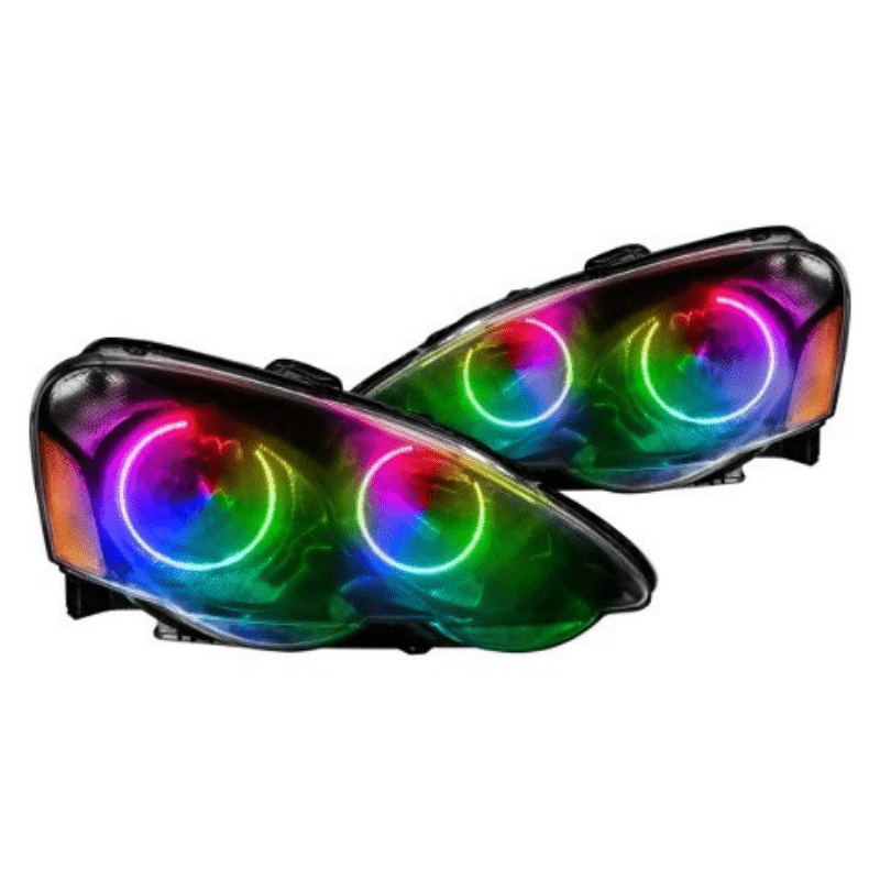2002-2004 Acura RSX Multicolor Halo Kit - RGB Halo Kits Multicolor Flow Series Color Chasing RGBWA LED headlight kit Oracle Lighting Trendz OneUpLighting Morimoto theretrofitsource AutoLEDTech Diode Dynamics