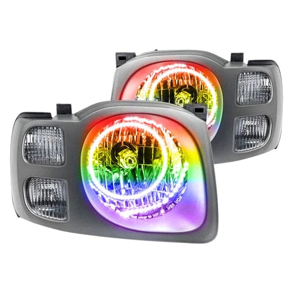 2002-2004 Nissan Xterra Multicolor Halo Kit - RGB Halo Kits Multicolor Flow Series Color Chasing RGBWA LED headlight kit Colorshift Oracle Lighting Trendz OneUpLighting Morimoto theretrofitsource AutoLEDTech Diode Dynamics