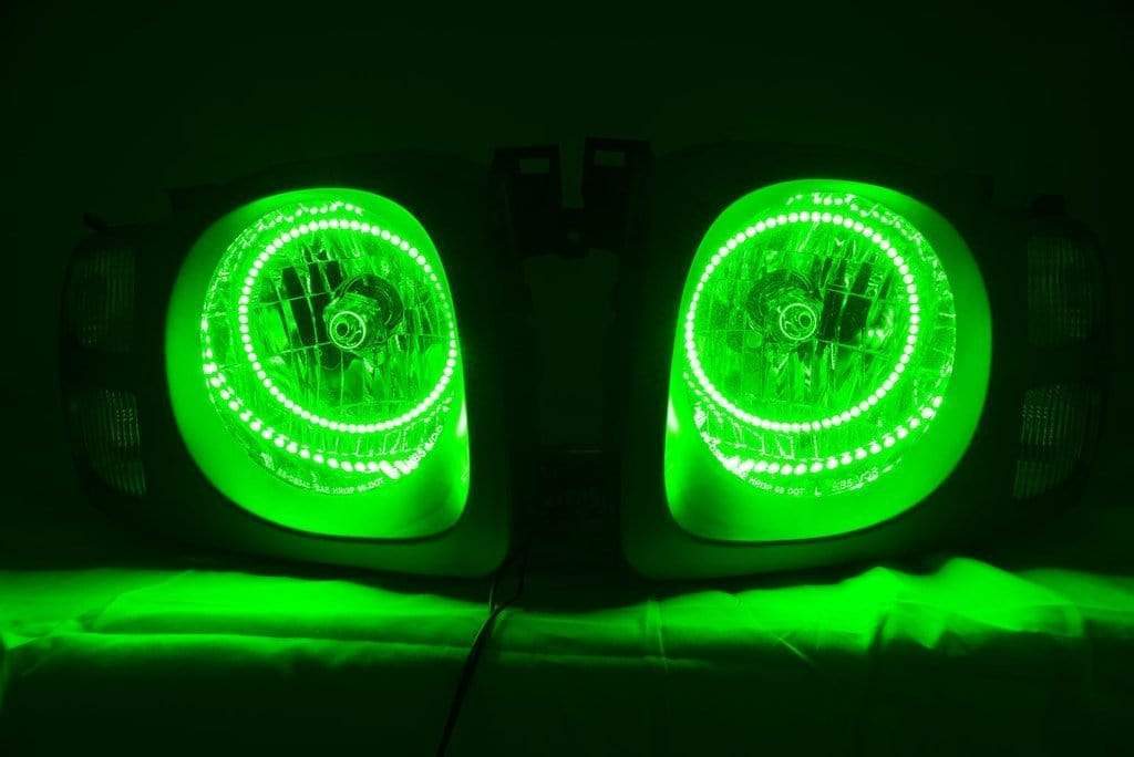2002-2004 Nissan Xterra Multicolor Halo Kit - RGB Halo Kits Multicolor Flow Series Color Chasing RGBWA LED headlight kit Colorshift Oracle Lighting Trendz OneUpLighting Morimoto theretrofitsource AutoLEDTech Diode Dynamics