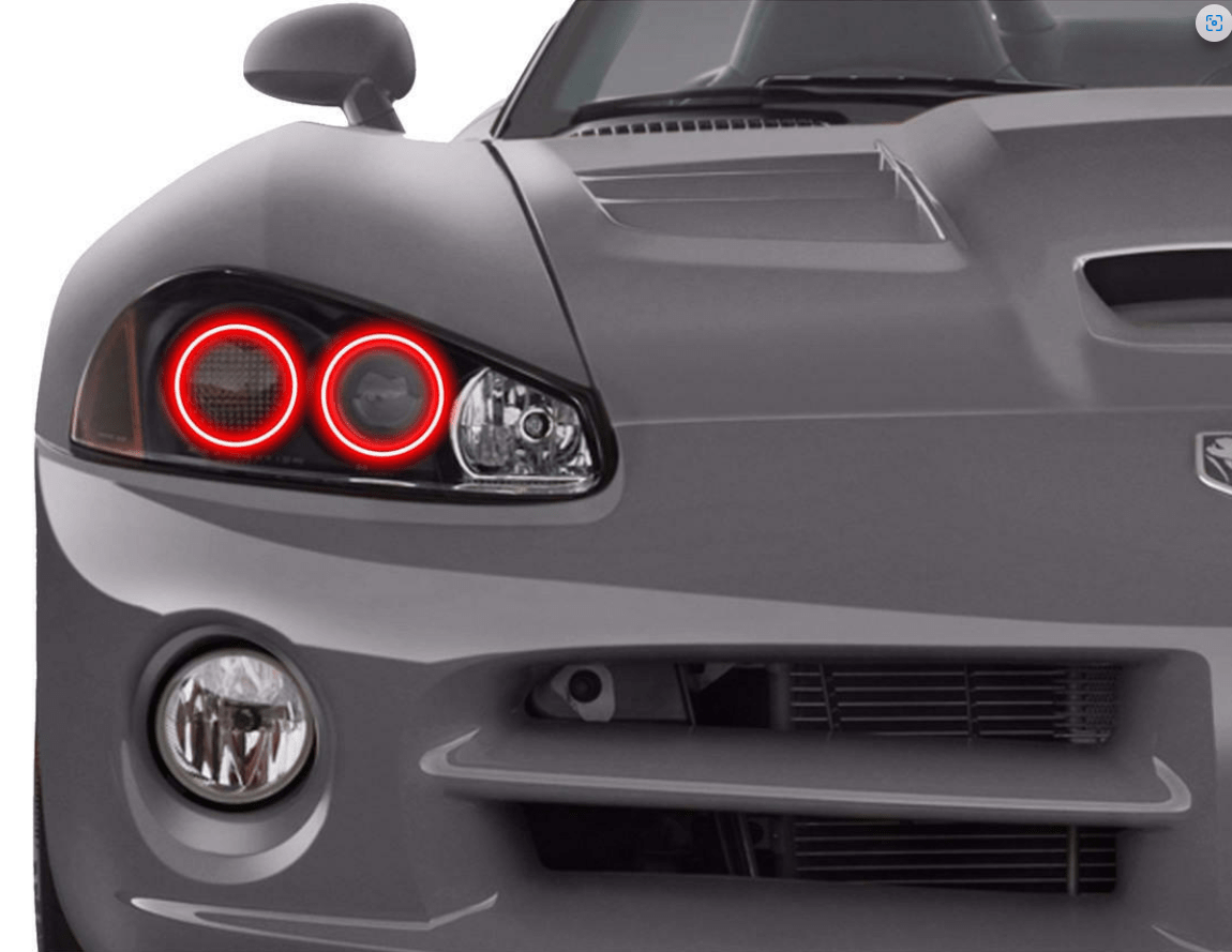 2003-2010 Dodge Viper Multicolor Halo Kit - RGB Halo Kits Multicolor Flow Series Color Chasing RGBWA LED headlight kit Colorshift Oracle Lighting Trendz OneUpLighting Morimoto theretrofitsource AutoLEDTech Diode Dynamics
