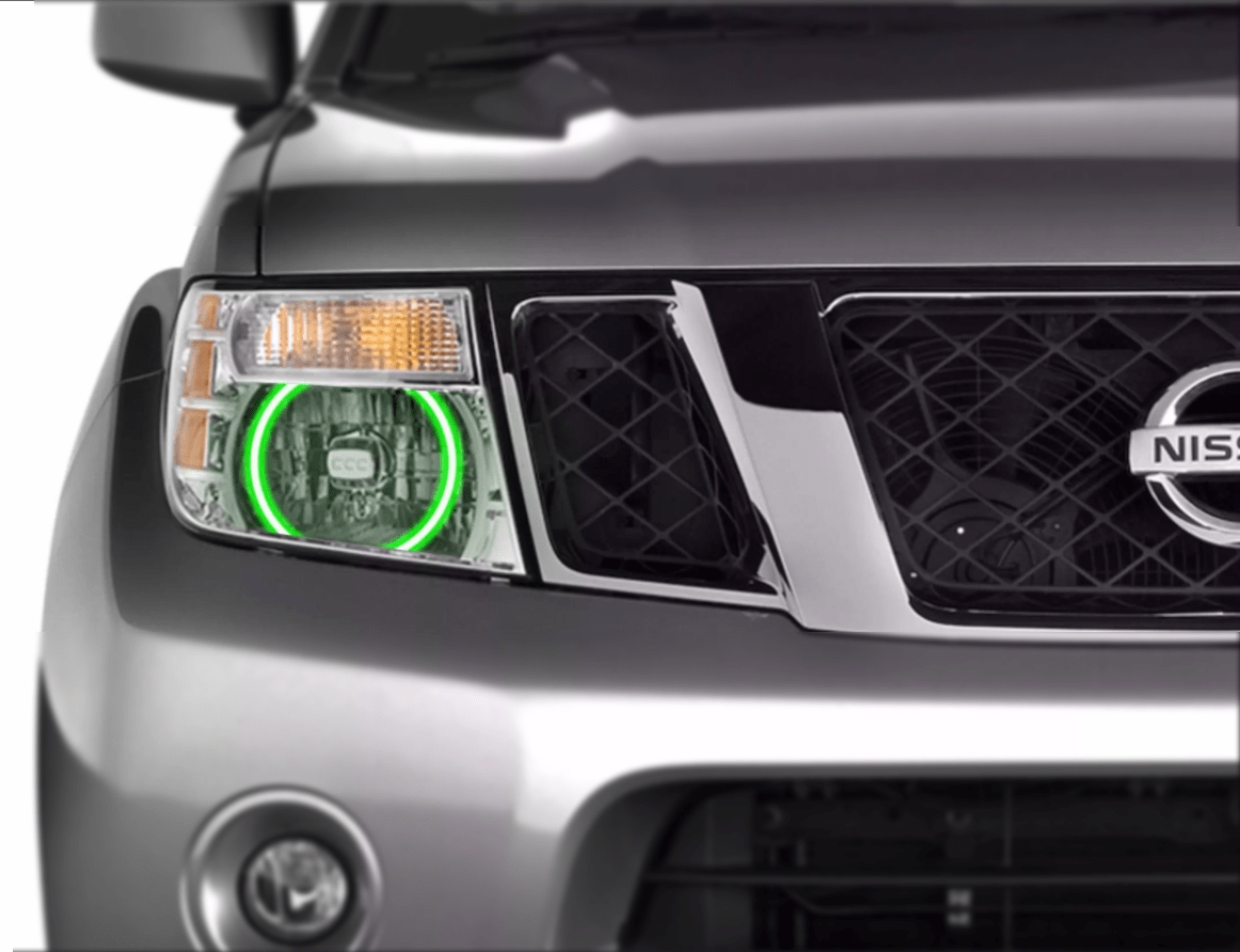 2005-2012 Nissan Pathfinder Halo Kit - RGB Halo Kits Multicolor Flow Series Color Chasing RGBWA LED headlight kit Colorshift Oracle Lighting Trendz OneUpLighting Morimoto theretrofitsource AutoLEDTech Diode Dynamics