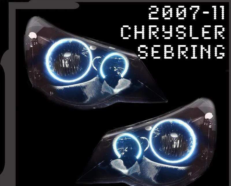 2007-2011 Chrysler Sebring Multicolor Halo Kit - RGB Halo Kits Multicolor Flow Series Color Chasing RGBWA LED headlight kit Colorshift Oracle Lighting Trendz OneUpLighting Morimoto theretrofitsource AutoLEDTech Diode Dynamics