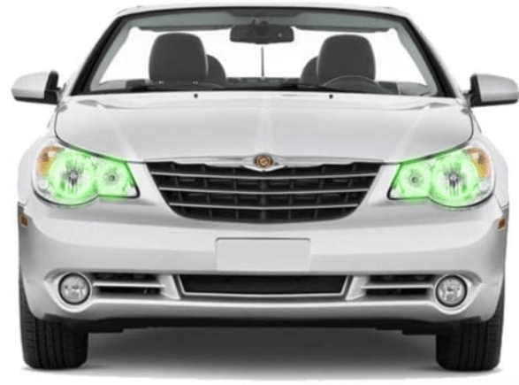 2007-2011 Chrysler Sebring Multicolor Halo Kit - RGB Halo Kits Multicolor Flow Series Color Chasing RGBWA LED headlight kit Colorshift Oracle Lighting Trendz OneUpLighting Morimoto theretrofitsource AutoLEDTech Diode Dynamics