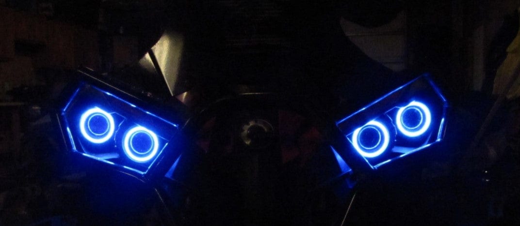 2007-2019 Can-Am Renegade Headlight Multicolor Halo Kit - RGB Halo Kits Multicolor Flow Series Color Chasing RGBWA LED headlight kit Colorshift Oracle Lighting Trendz OneUpLighting Morimoto theretrofitsource AutoLEDTech Diode Dynamics