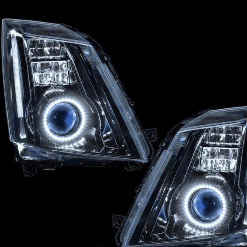 2010-2013 Cadillac CTS-V Coupe Multicolor Halo Kit - RGB Halo Kits Multicolor Flow Series Color Chasing RGBWA LED headlight kit Colorshift Oracle Lighting Trendz OneUpLighting Morimoto theretrofitsource AutoLEDTech Diode Dynamics