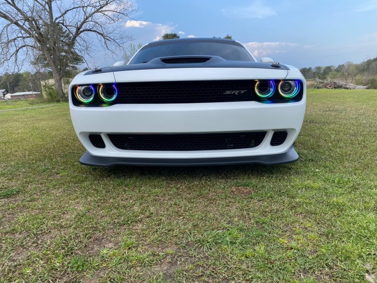 2015-2024 Dodge Challenger Multicolor Halo Kit - RGB Halo Kits Multicolor Flow Series Color Chasing RGBWA LED headlight kit Oracle Lighting Trendz OneUpLighting Morimoto theretrofitsource AutoLEDTech Diode Dynamics