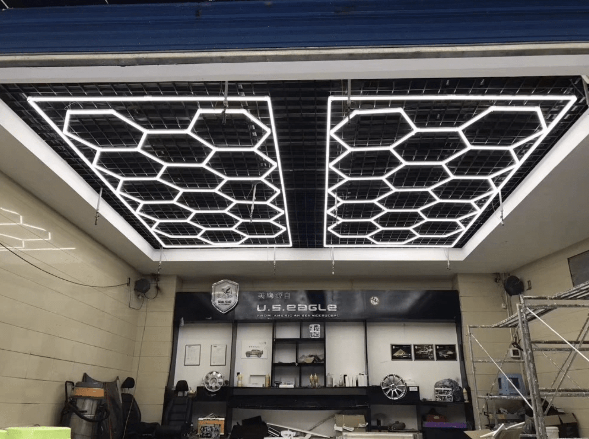 LED Hexagon Garage Lighting Kit - RGB Halo Kits Multicolor Flow Series Color Chasing RGBWA LED headlight kit Oracle Lighting Trendz OneUpLighting Morimoto theretrofitsource AutoLEDTech Diode Dynamics