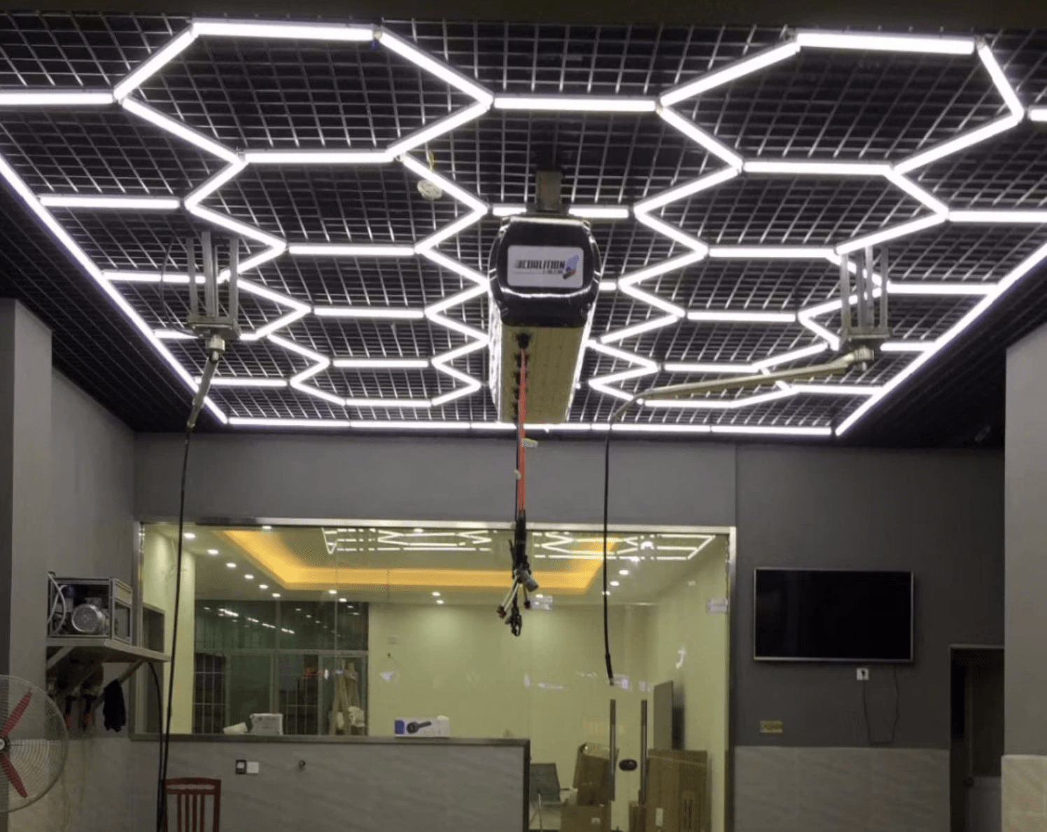LED Hexagon Garage Lighting Kit - RGB Halo Kits Multicolor Flow Series Color Chasing RGBWA LED headlight kit Oracle Lighting Trendz OneUpLighting Morimoto theretrofitsource AutoLEDTech Diode Dynamics