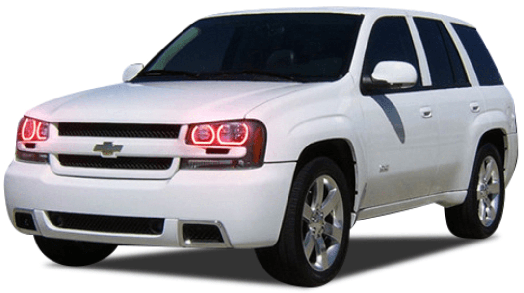 2002-2009 Chevrolet Trailblazer Multicolor Halo Kit - RGB Halo Kits Multicolor Flow Series Color Chasing RGBWA LED headlight kit Oracle Lighting Trendz OneUpLighting Morimoto theretrofitsource AutoLEDTech Diode Dynamics