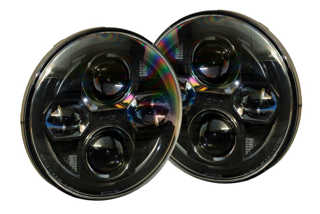 JEEP WRANGLER (JK): SEALED7 HEADLIGHTS - RGB Halo Kits Multicolor Flow Series Color Chasing RGBWA LED headlight kit Oracle Lighting Trendz OneUpLighting Morimoto theretrofitsource AutoLEDTech Diode Dynamics
