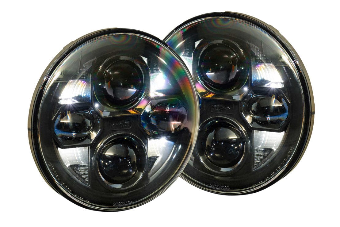 JEEP WRANGLER (JK): SEALED7 HEADLIGHTS - RGB Halo Kits Multicolor Flow Series Color Chasing RGBWA LED headlight kit Oracle Lighting Trendz OneUpLighting Morimoto theretrofitsource AutoLEDTech Diode Dynamics