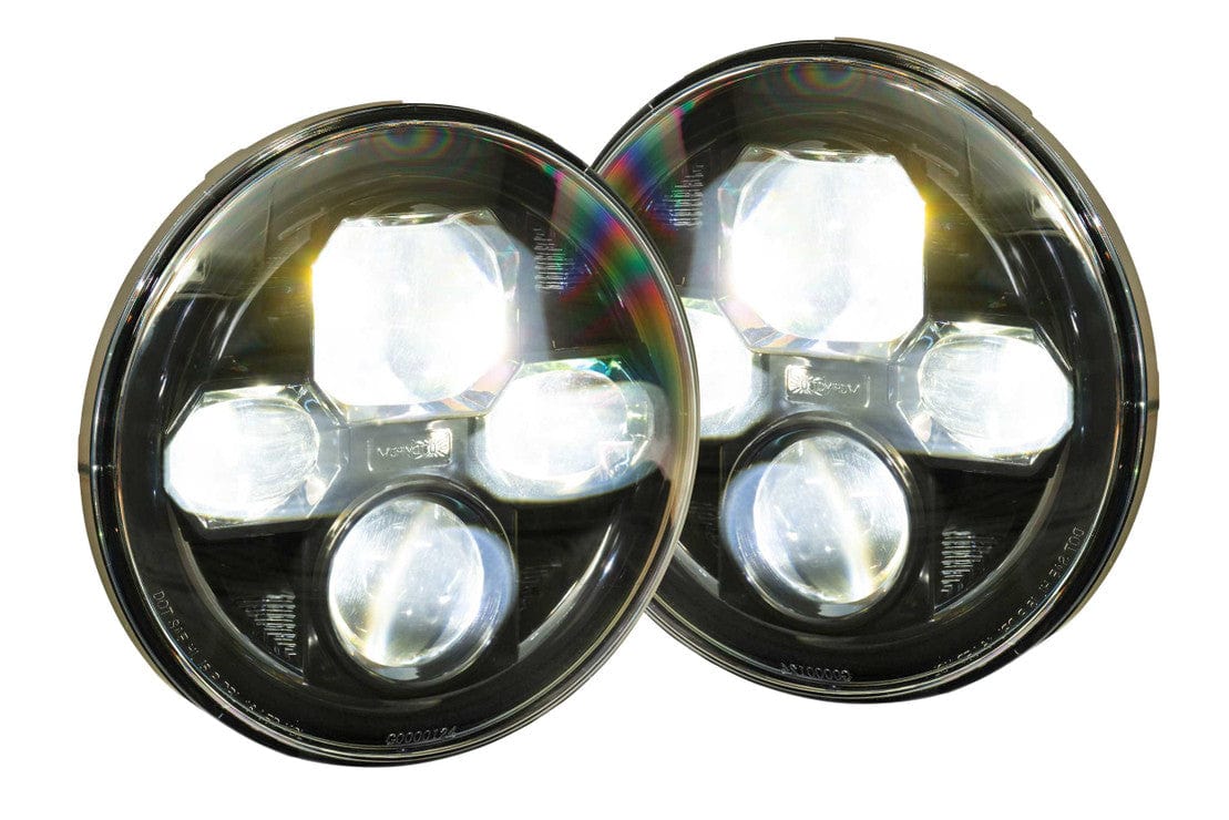 JEEP WRANGLER (JK): SEALED7 HEADLIGHTS - RGB Halo Kits Multicolor Flow Series Color Chasing RGBWA LED headlight kit Oracle Lighting Trendz OneUpLighting Morimoto theretrofitsource AutoLEDTech Diode Dynamics