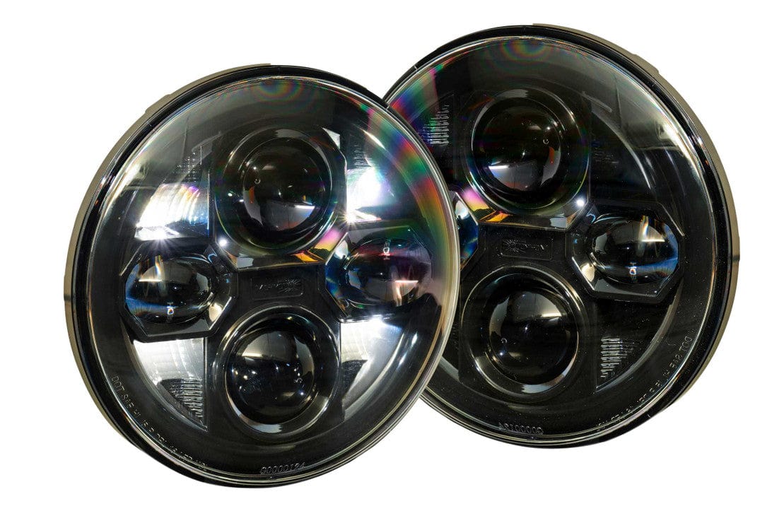 JEEP WRANGLER (JK): SEALED7 HEADLIGHTS - RGB Halo Kits Multicolor Flow Series Color Chasing RGBWA LED headlight kit Oracle Lighting Trendz OneUpLighting Morimoto theretrofitsource AutoLEDTech Diode Dynamics
