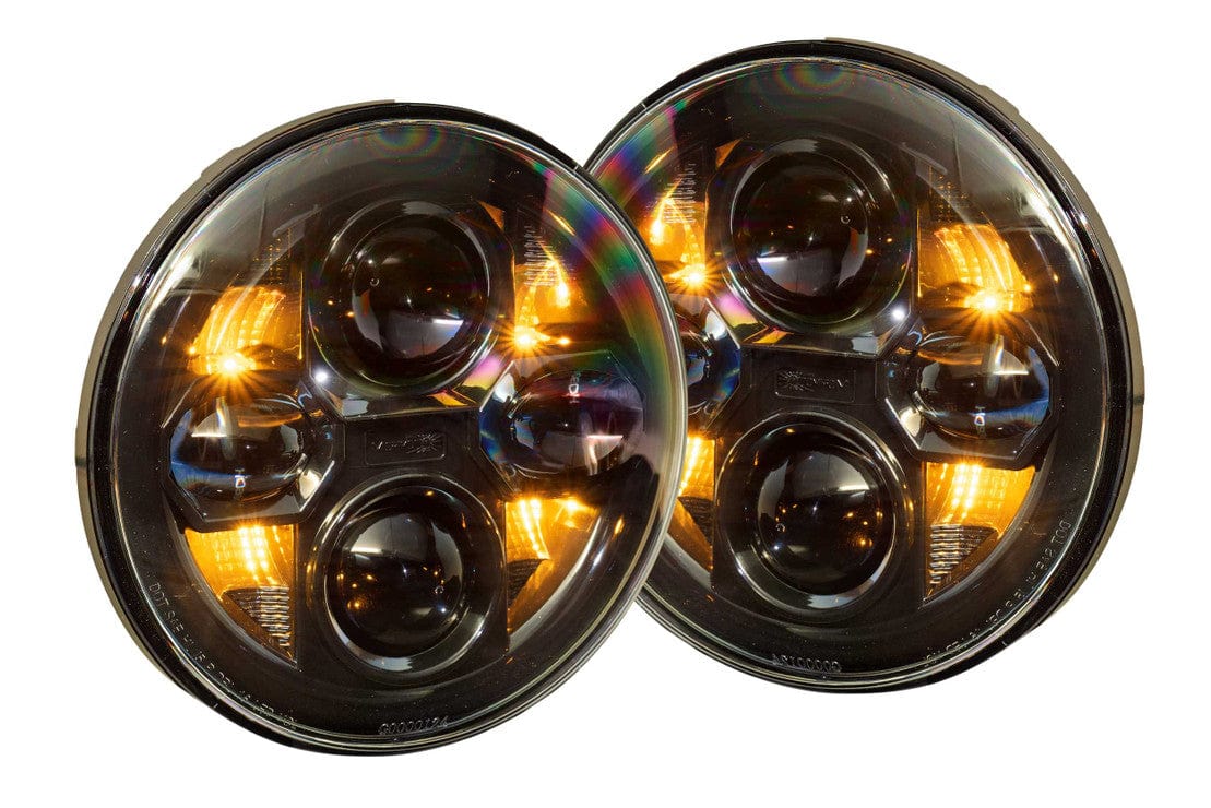 JEEP WRANGLER (JK): SEALED7 HEADLIGHTS - RGB Halo Kits Multicolor Flow Series Color Chasing RGBWA LED headlight kit Oracle Lighting Trendz OneUpLighting Morimoto theretrofitsource AutoLEDTech Diode Dynamics