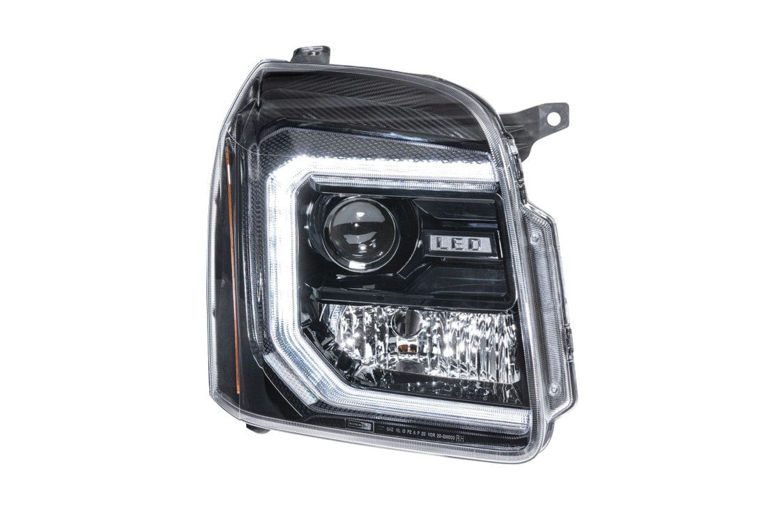 GMC YUKON (07-14): XB HYBRID LED HEADLIGHTS - RGB Halo Kits Multicolor Flow Series Color Chasing RGBWA LED headlight kit Oracle Lighting Trendz OneUpLighting Morimoto theretrofitsource AutoLEDTech Diode Dynamics