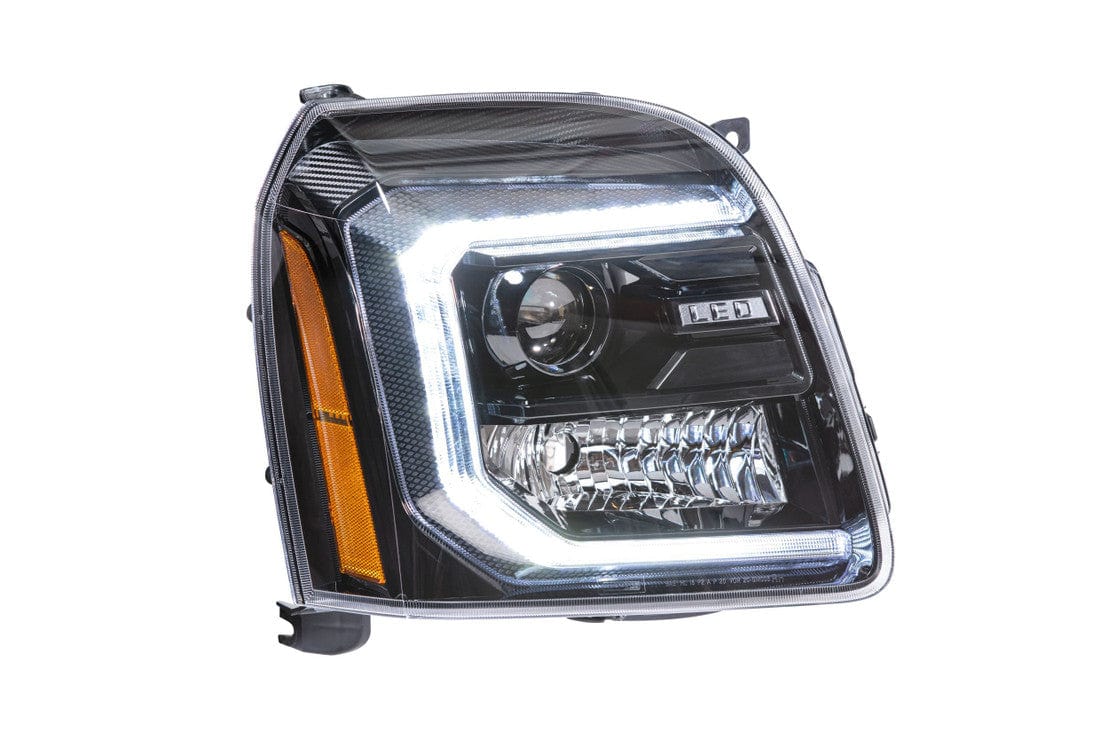 GMC YUKON (07-14): XB HYBRID LED HEADLIGHTS - RGB Halo Kits Multicolor Flow Series Color Chasing RGBWA LED headlight kit Oracle Lighting Trendz OneUpLighting Morimoto theretrofitsource AutoLEDTech Diode Dynamics