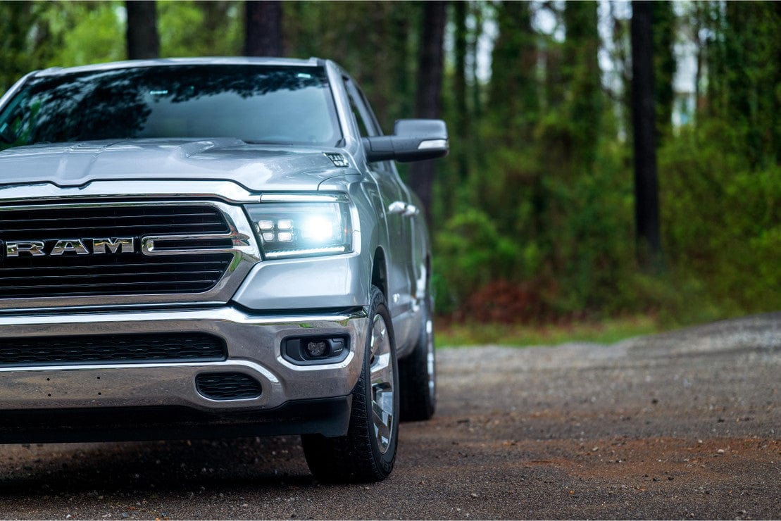 RAM 1500 (19-23): XB LED HEADLIGHTS (GEN 2) - RGB Halo Kits Multicolor Flow Series Color Chasing RGBWA LED headlight kit Oracle Lighting Trendz OneUpLighting Morimoto theretrofitsource AutoLEDTech Diode Dynamics