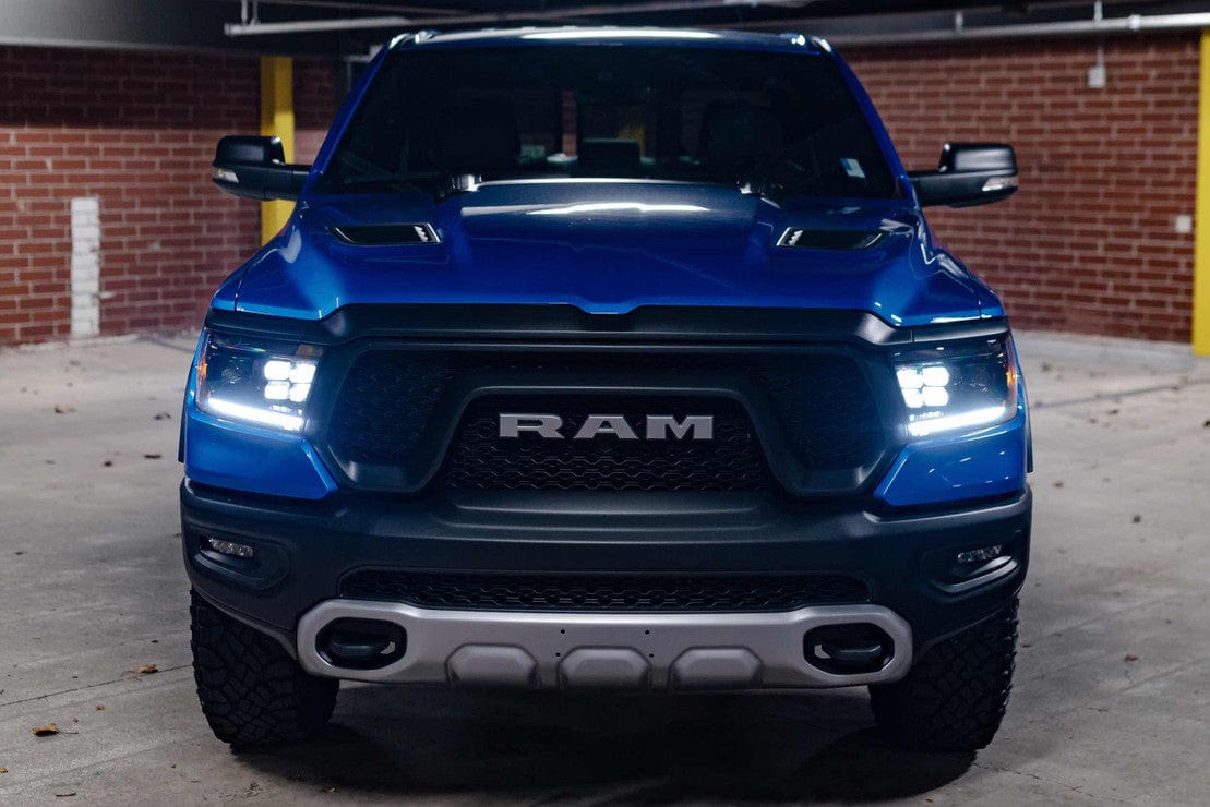 RAM 1500 (19-23): XB LED HEADLIGHTS (GEN 2) - RGB Halo Kits Multicolor Flow Series Color Chasing RGBWA LED headlight kit Oracle Lighting Trendz OneUpLighting Morimoto theretrofitsource AutoLEDTech Diode Dynamics