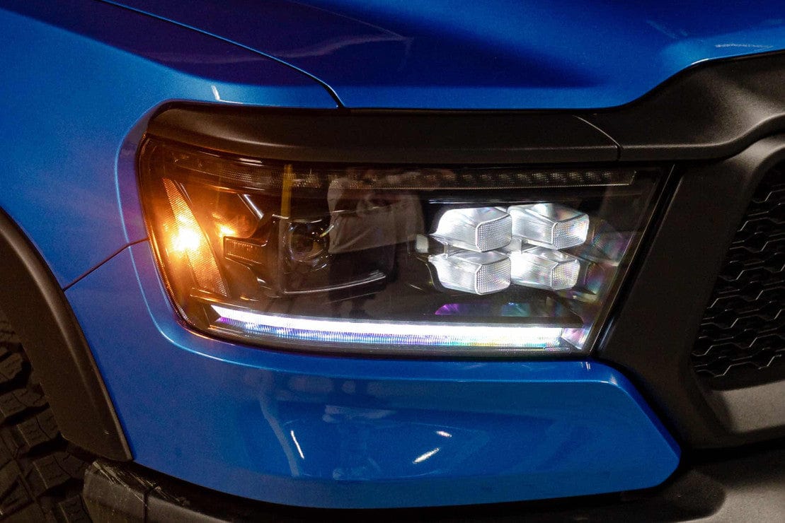 RAM 1500 (19-23): XB LED HEADLIGHTS (GEN 2) - RGB Halo Kits Multicolor Flow Series Color Chasing RGBWA LED headlight kit Oracle Lighting Trendz OneUpLighting Morimoto theretrofitsource AutoLEDTech Diode Dynamics