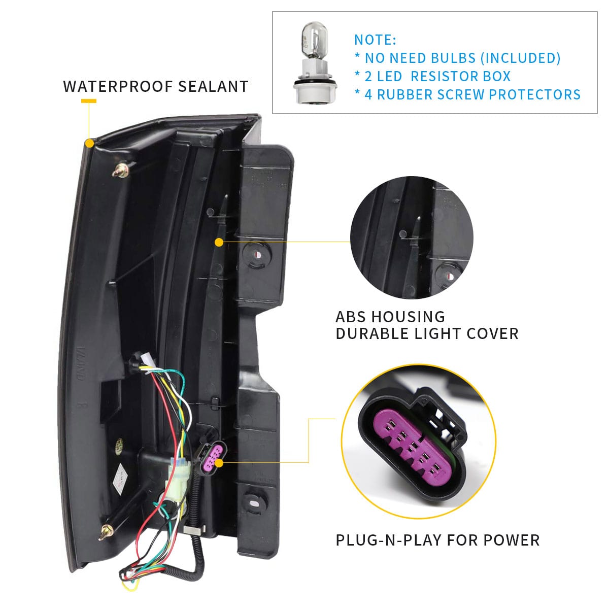 2007-2014 Chevrolet SUBURBAN TAHOE GMC YUKON Tail lights - RGB Halo Kits Multicolor Flow Series Color Chasing RGBWA LED headlight kit Oracle Lighting Trendz OneUpLighting Morimoto theretrofitsource AutoLEDTech Diode Dynamics