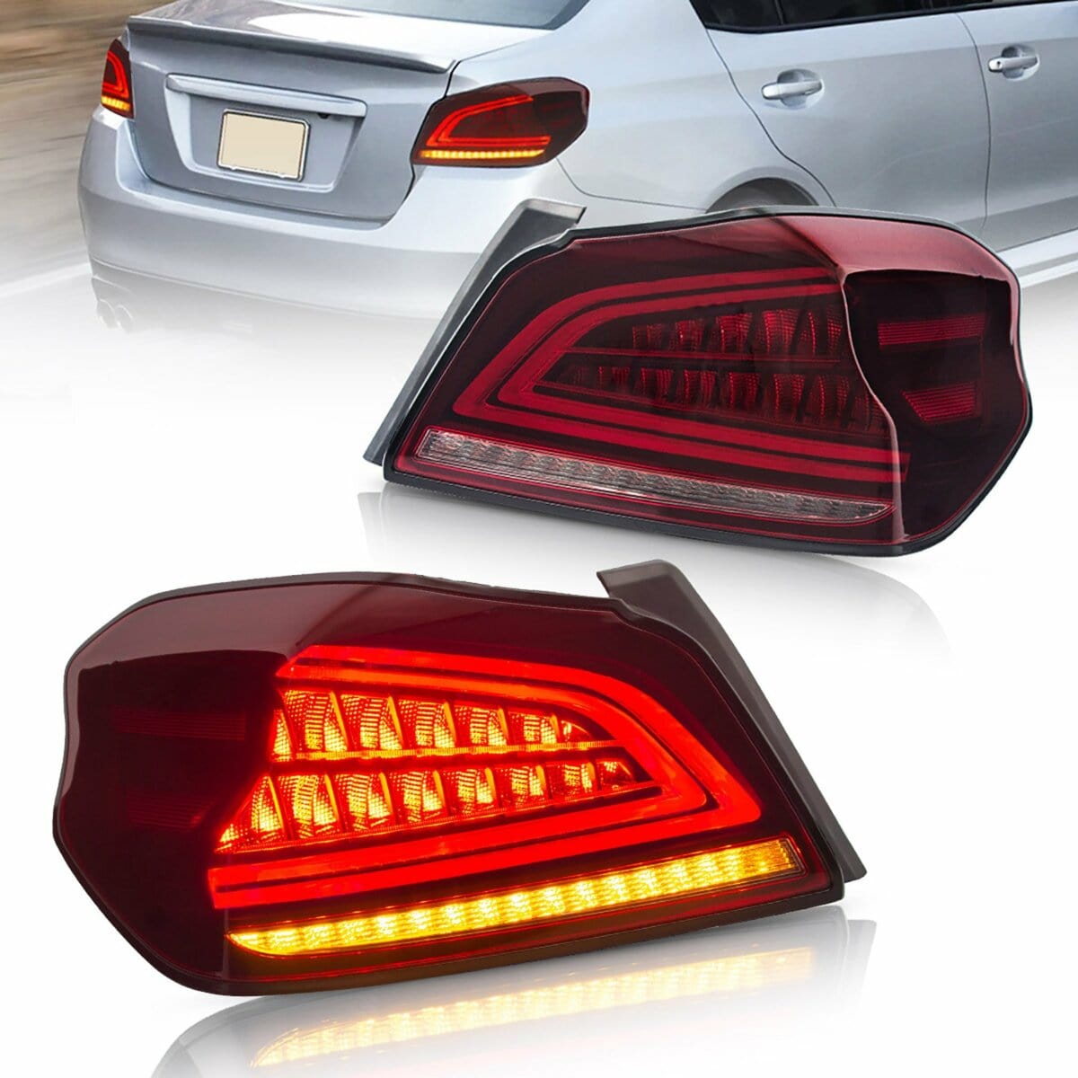 2015-2021 SUBARU WRX / STI Tail lights - RGB Halo Kits Multicolor Flow Series Color Chasing RGBWA LED headlight kit Oracle Lighting Trendz OneUpLighting Morimoto theretrofitsource AutoLEDTech Diode Dynamics