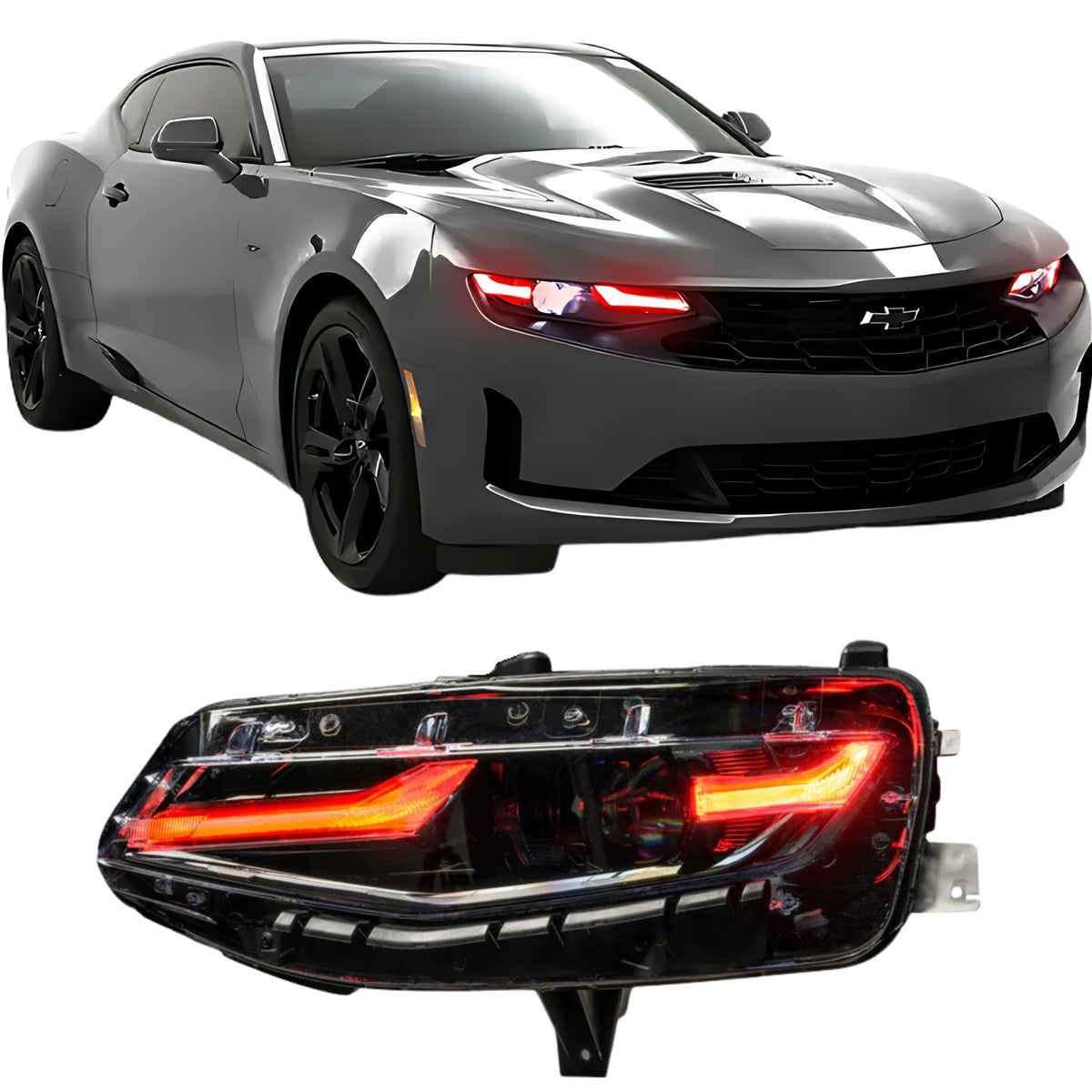 Chevrolet Camaro LS/LT RGBW DRL Boards (2019-2023) — lighting shown installed