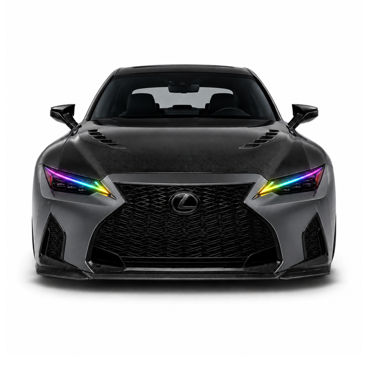 Lexus IS Multicolor Flow Series DRL Boards (2021-2026) — lighting shown installed