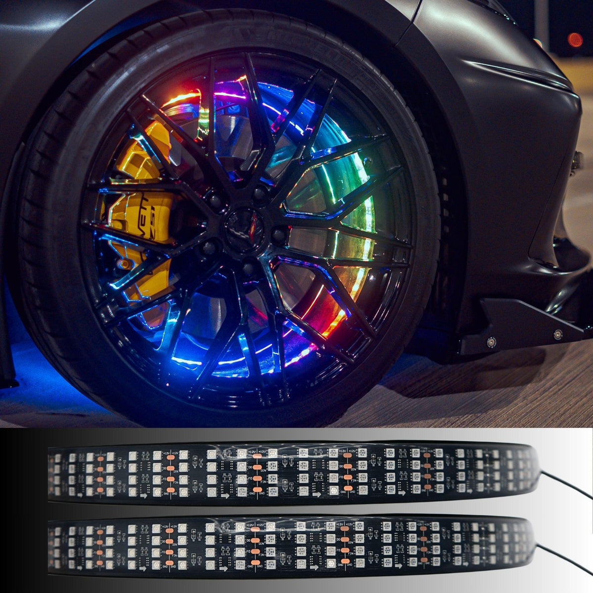 Quad 4 Row LED Wheel Ring Kit | Flow Series — product view