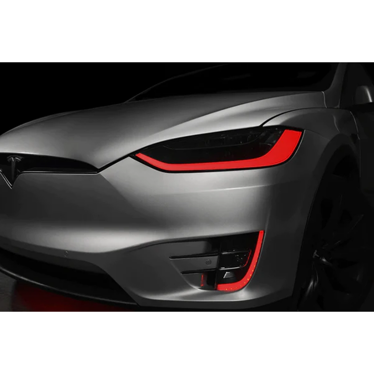 Tesla Model X Multicolor Flow DRL Boards (2016-2021) — lighting shown installed