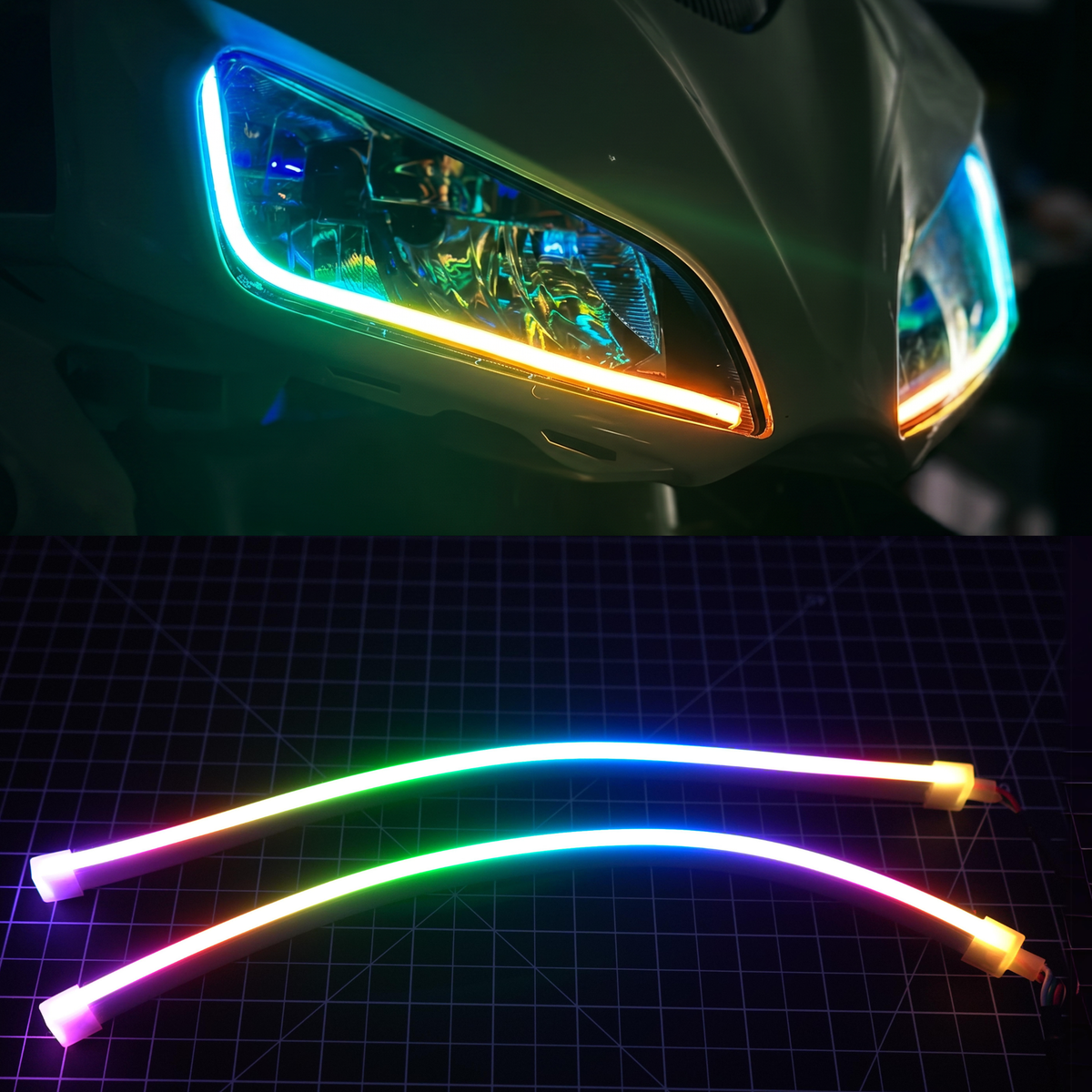 Universal Side Emitting Flexible DRL Diffused Strips | Multicolor — product view