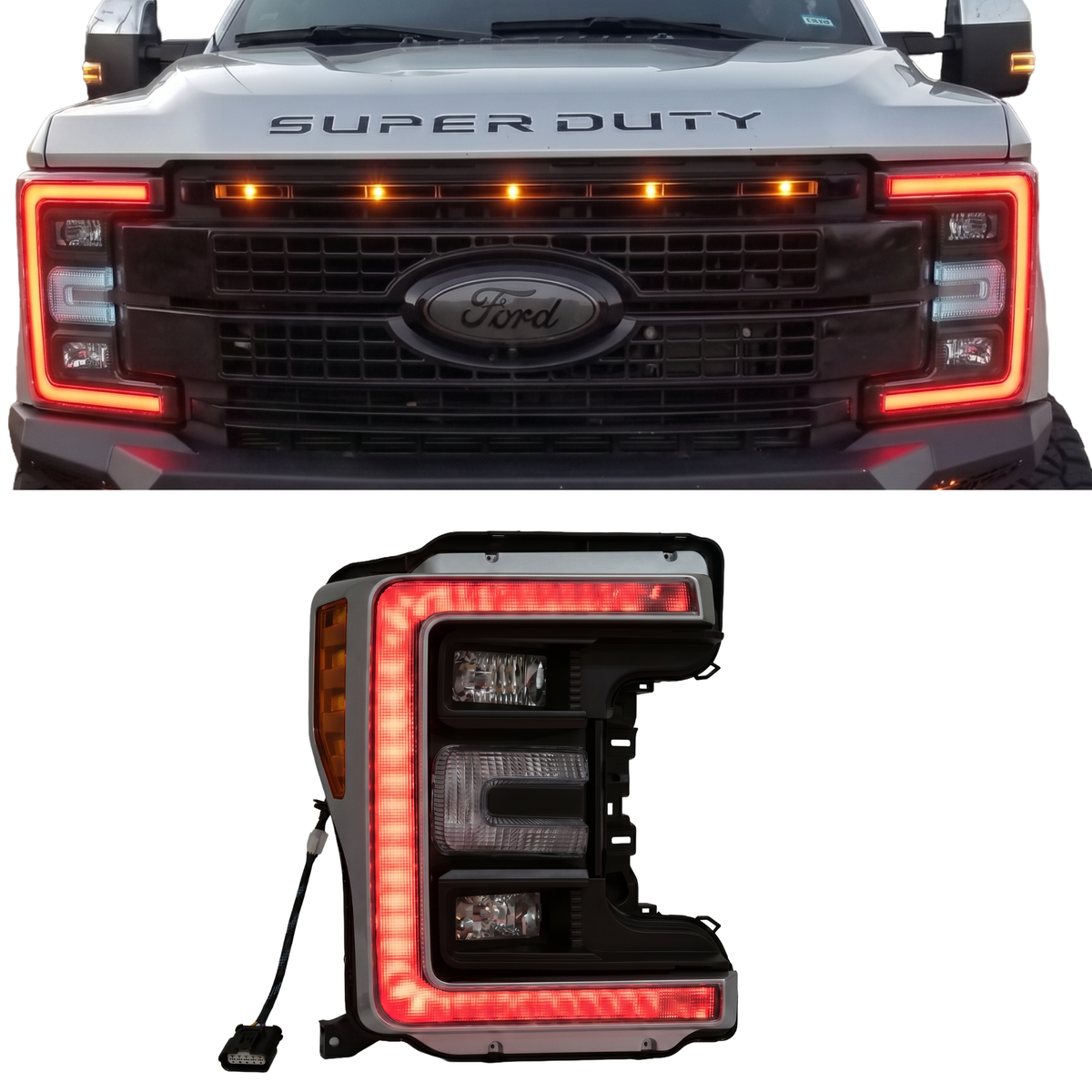 Ford Super Duty Flow Series DRL Boards (2017-2019) — lighting shown installed