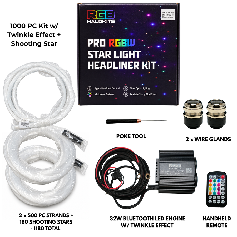 RGBW Twinkle Starlight Headliner Kit – 650 or 1,000 Stars