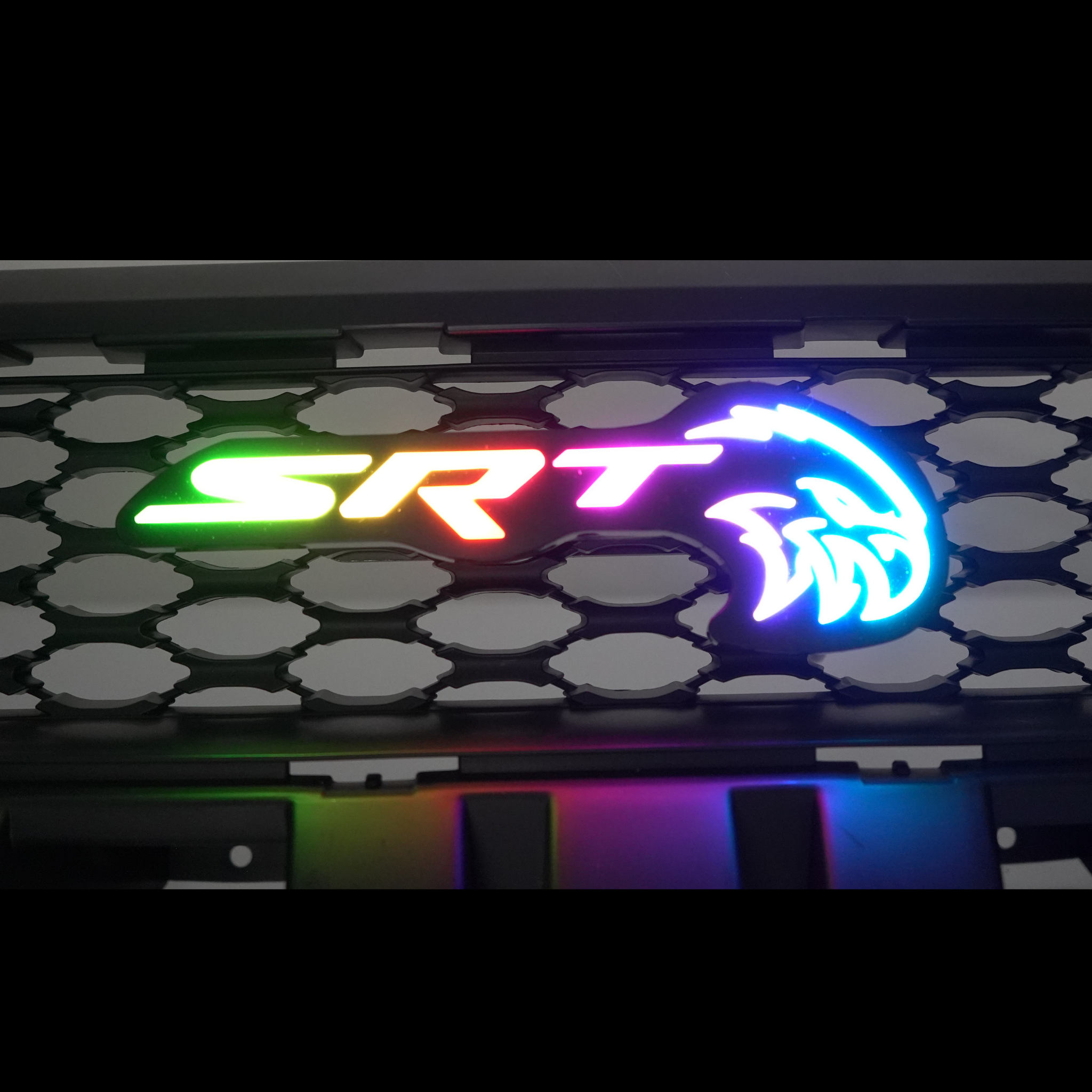 SRT Trackhawk Hellhawk LED Emblem: (Multicolor)