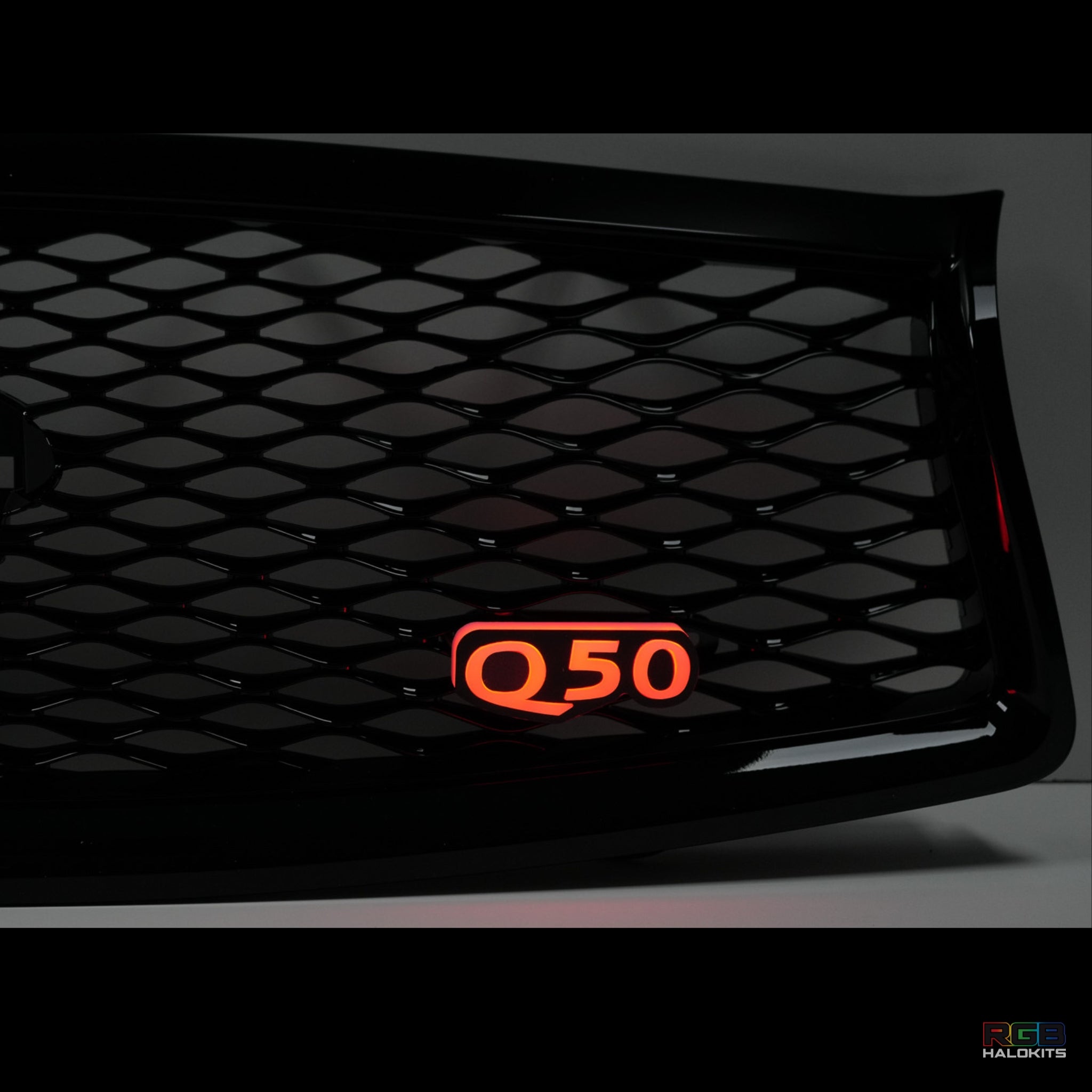 Q50 LED Emblem Badge: Multicolor Flow